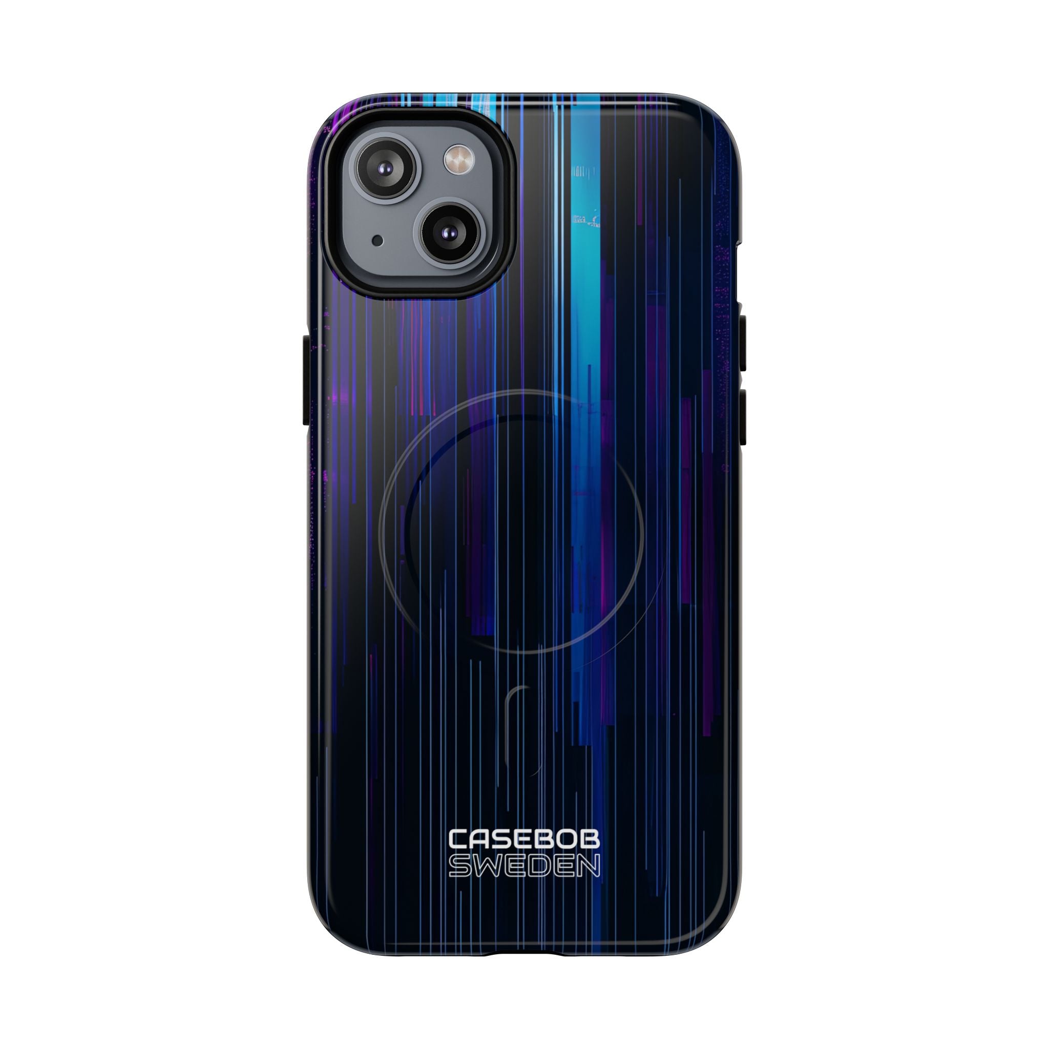 Neon Glitch Stripes iPhone 14 - Tough+