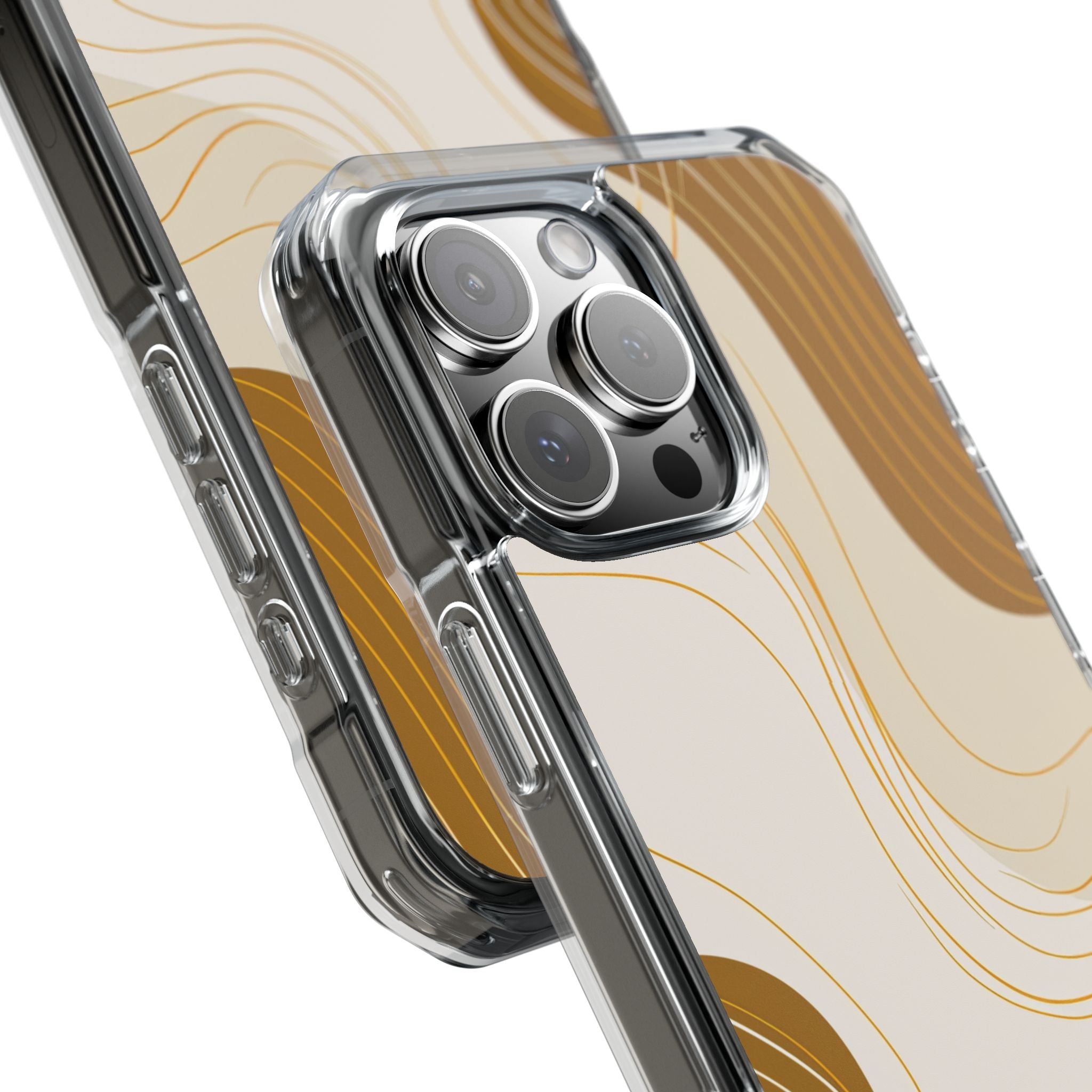 Golden Flow Lines iPhone 16 - Impact Clear+
