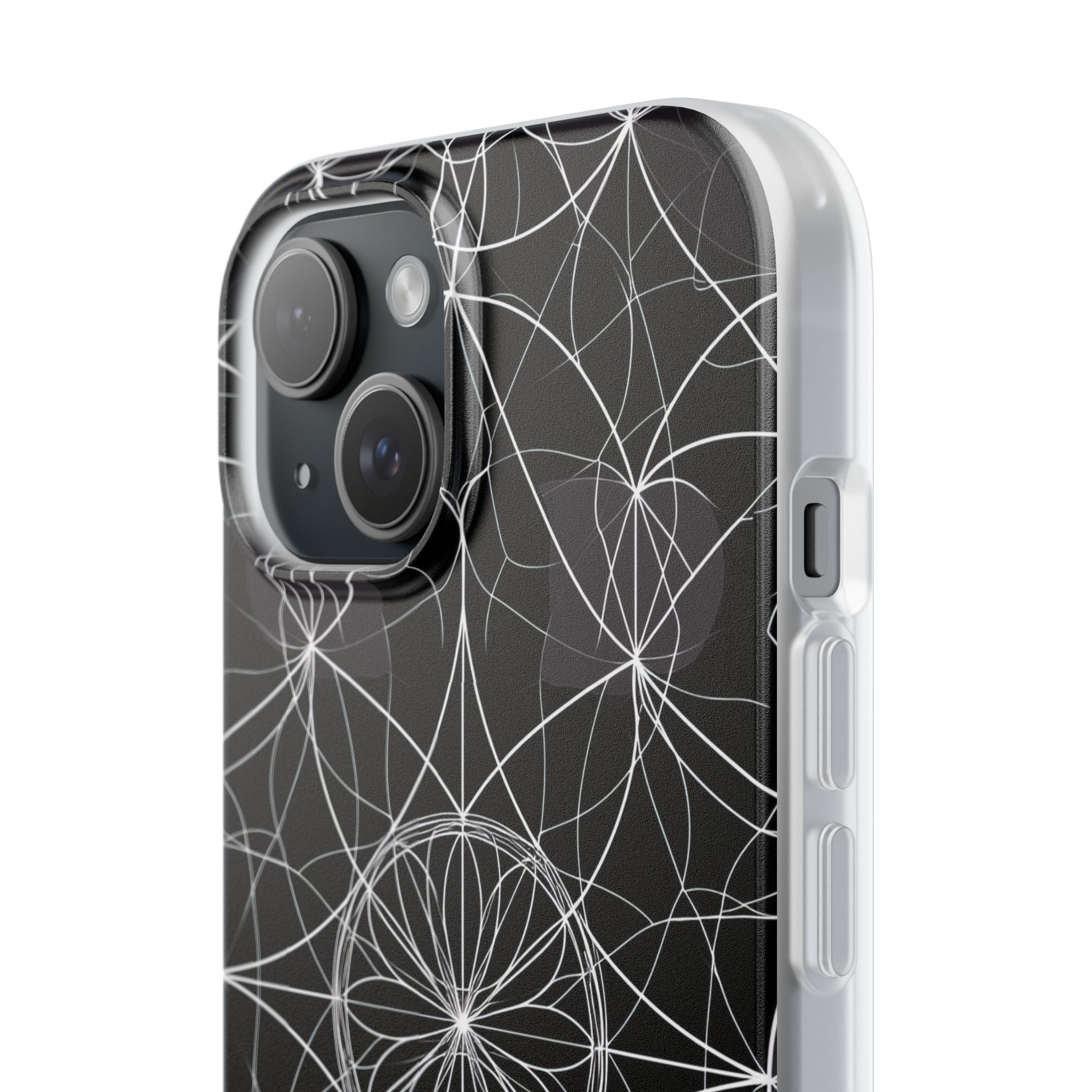Radiant Petal Orbit iPhone 15 Case - Soft