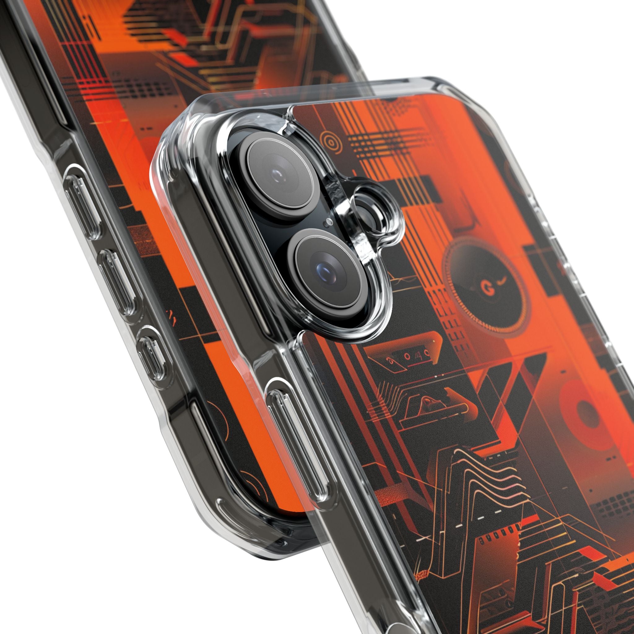 Orange Circuit Dreams iPhone 16 - Impact Clear+