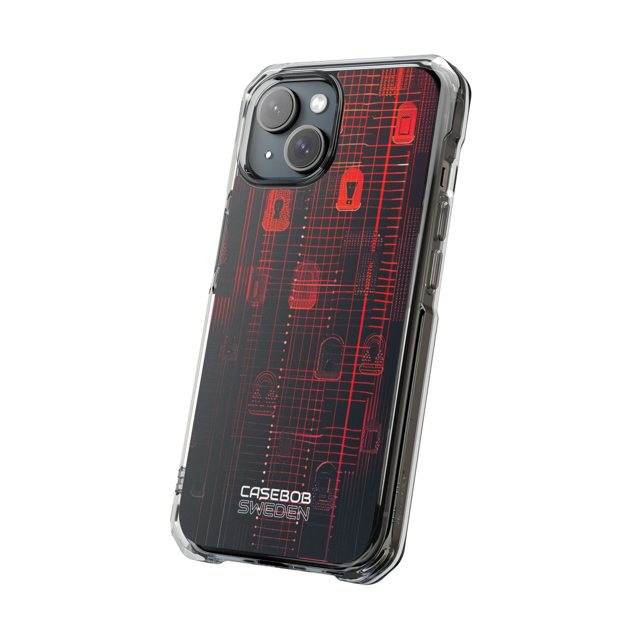 Cyber Locks Grid iPhone 15 - Impact Clear+