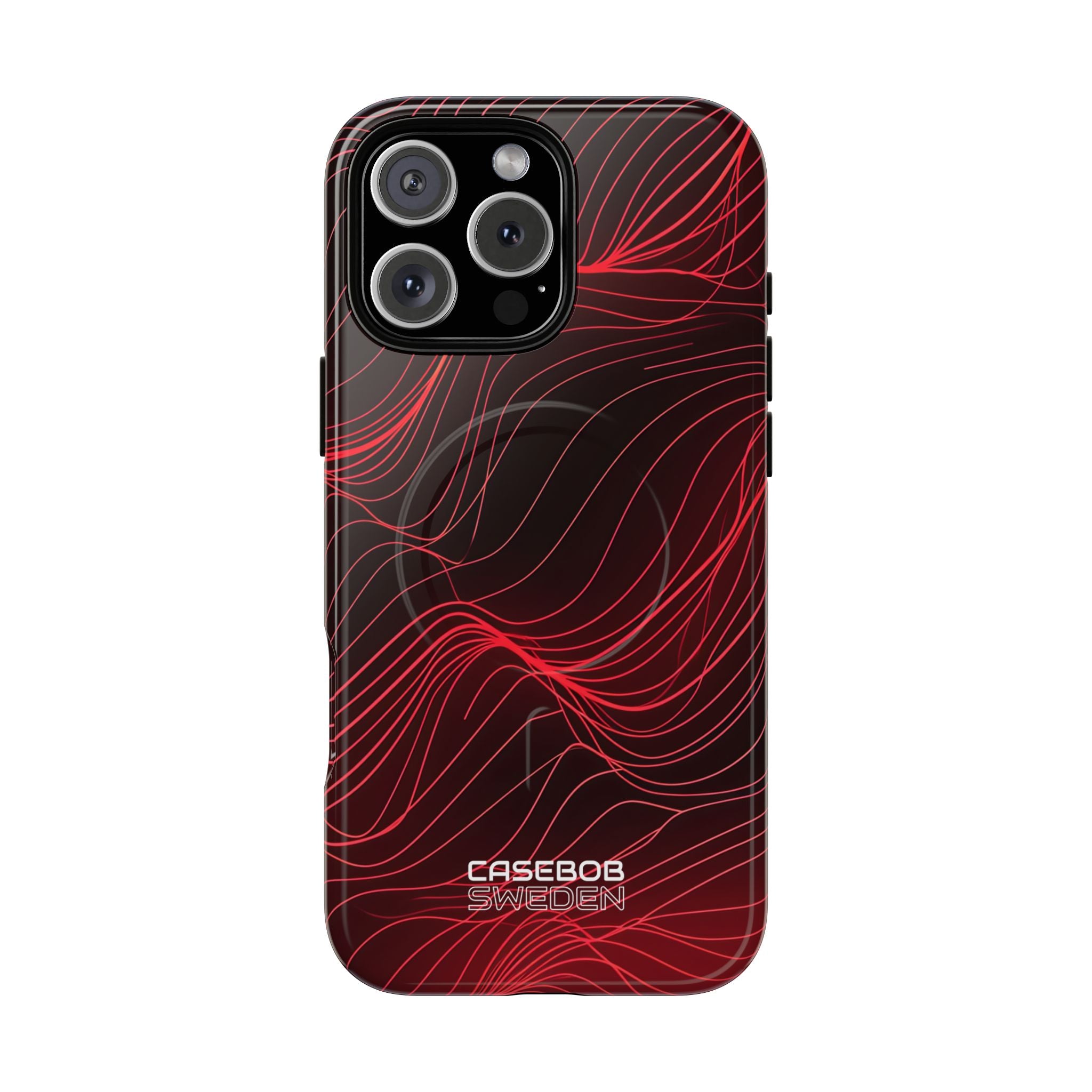 Crimson Waveform Flow iPhone 16 - Tough+