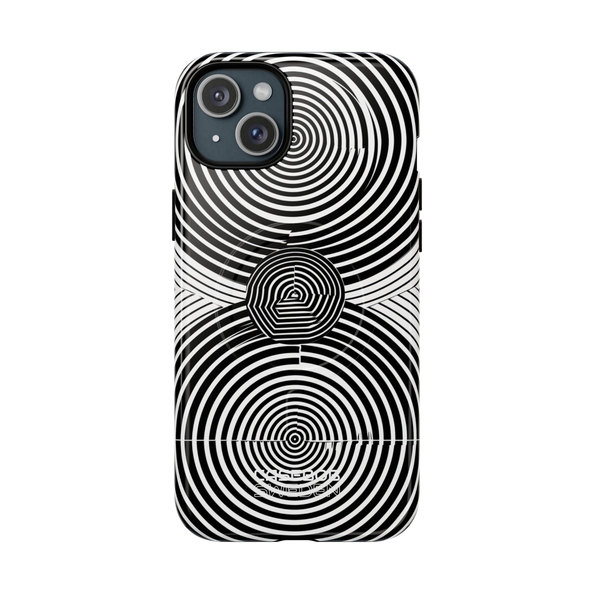 Monochrome Spiral Motion iPhone 15 - Tough+