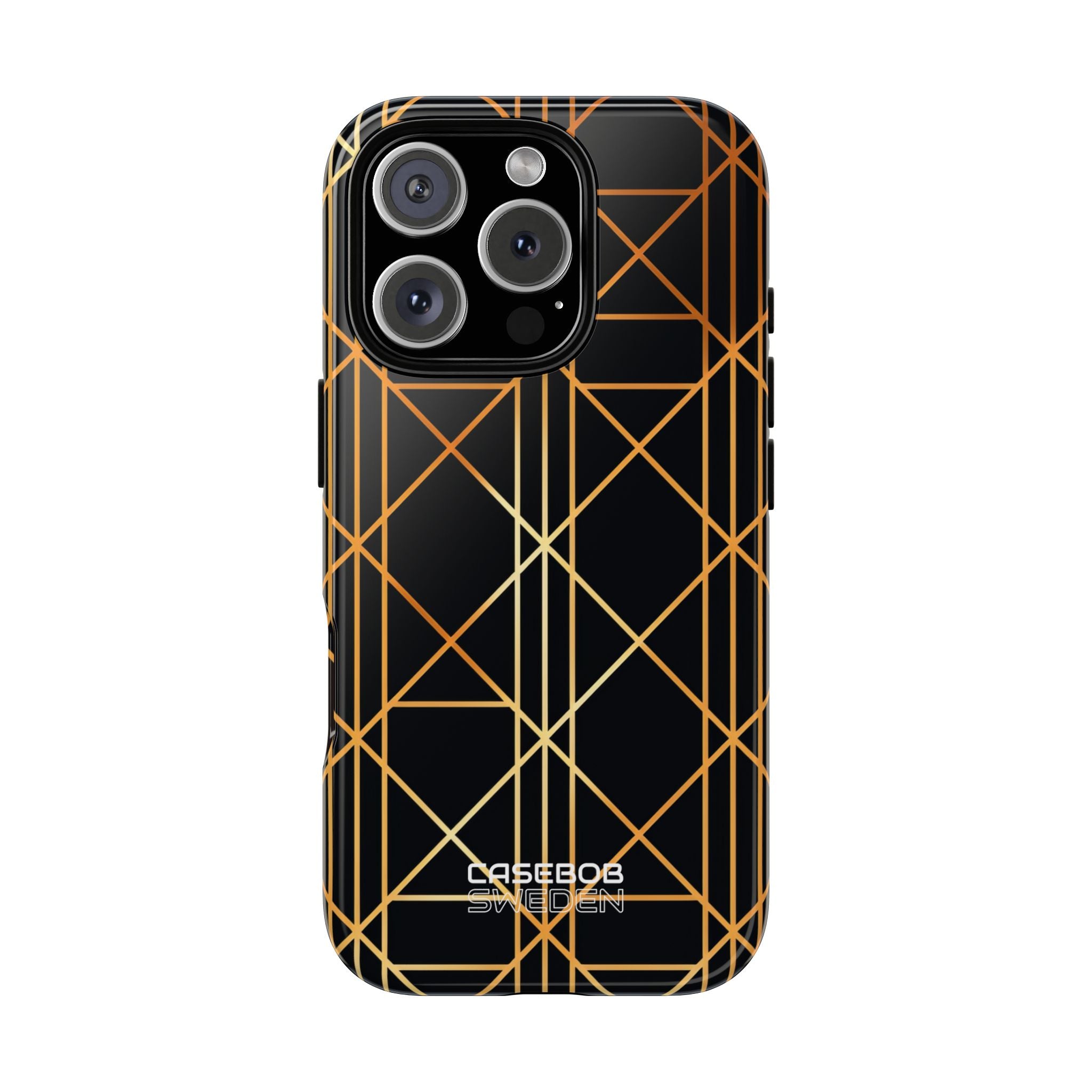 Golden Geometric Elegance iPhone 16 - Tough