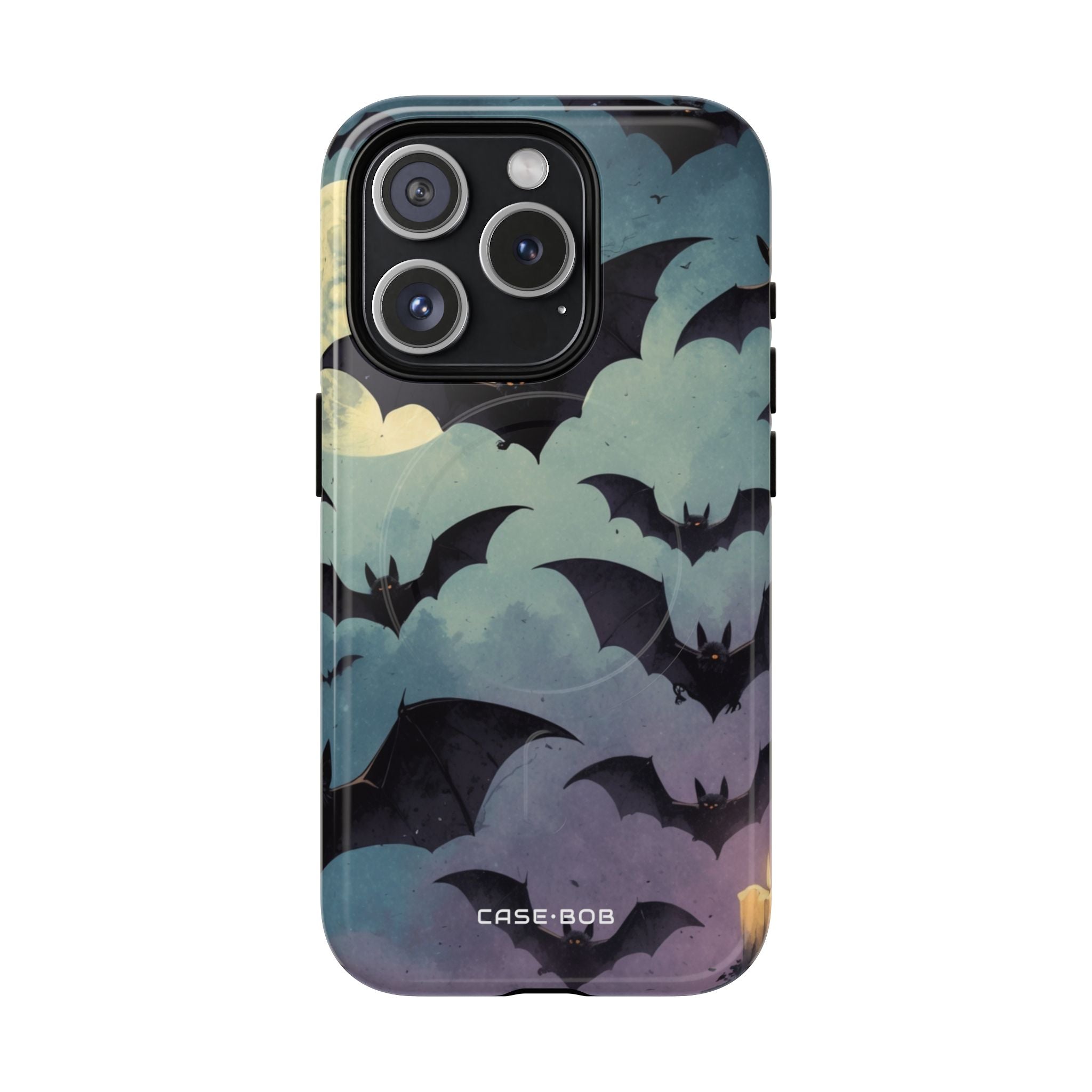 Glowing Bat Swarm iPhone 15 Pro Case - Tough+