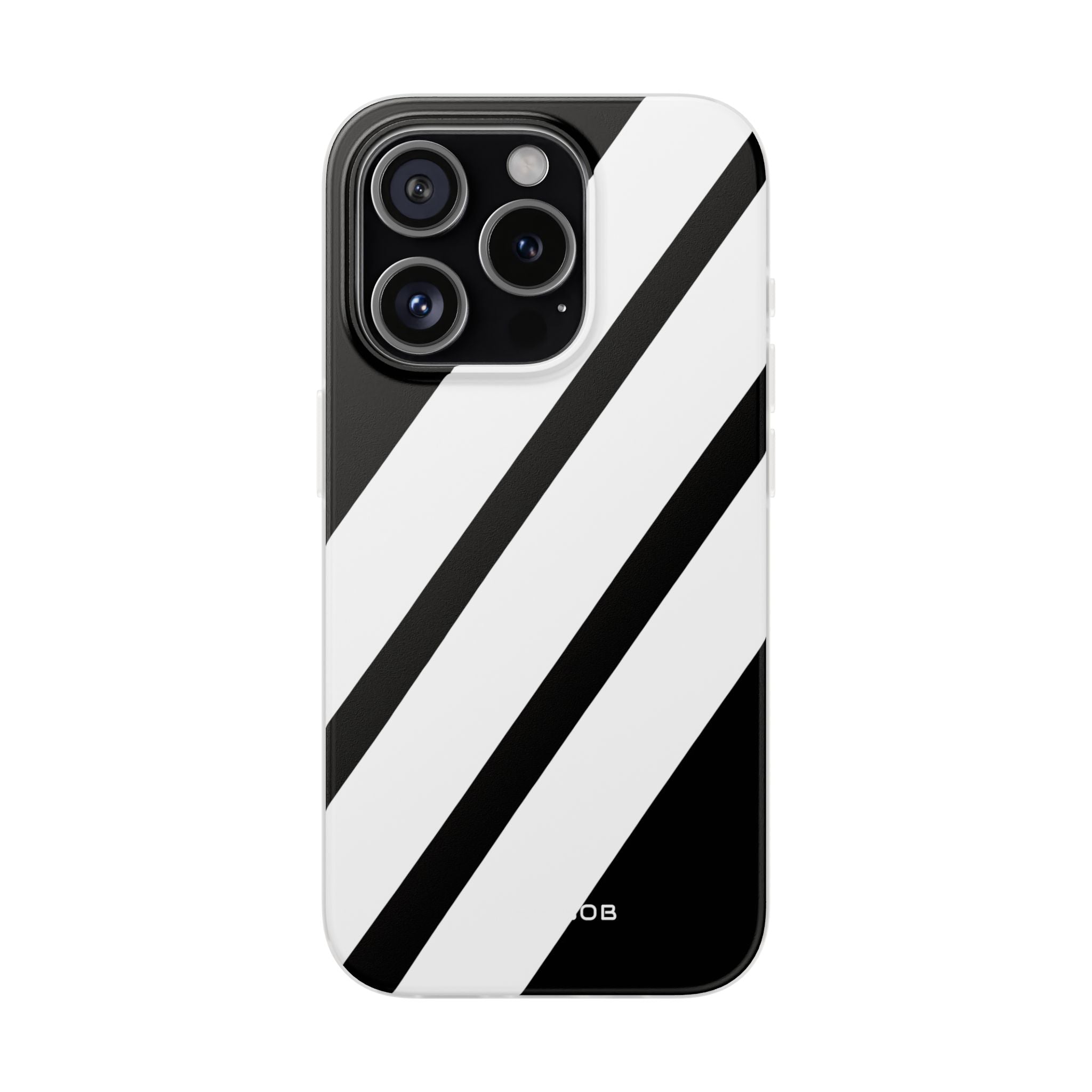 Diagonal Bands Noir iPhone 15 Pro Case - Soft