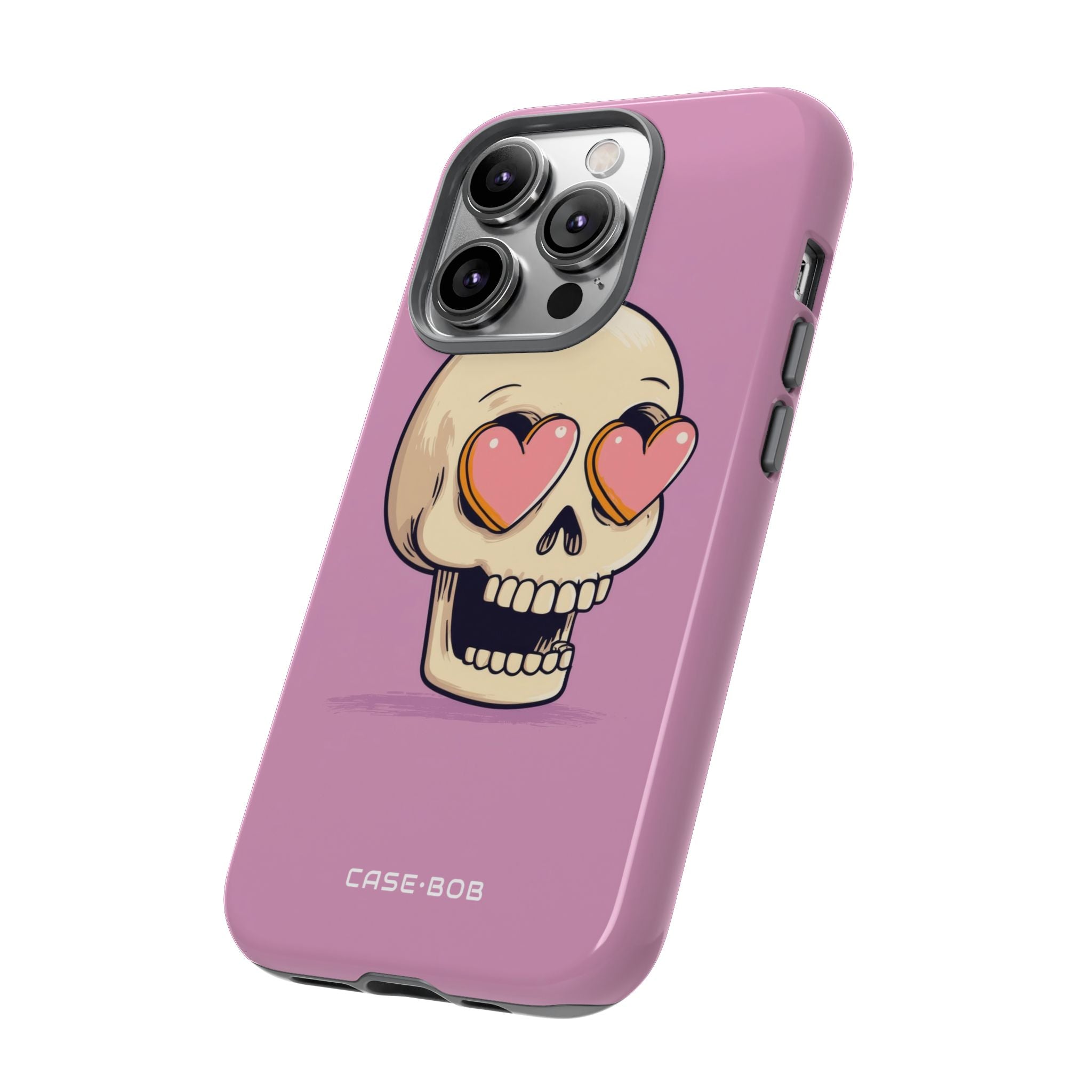 Heart Eyed Skull iPhone 14 Pro Case - Tough