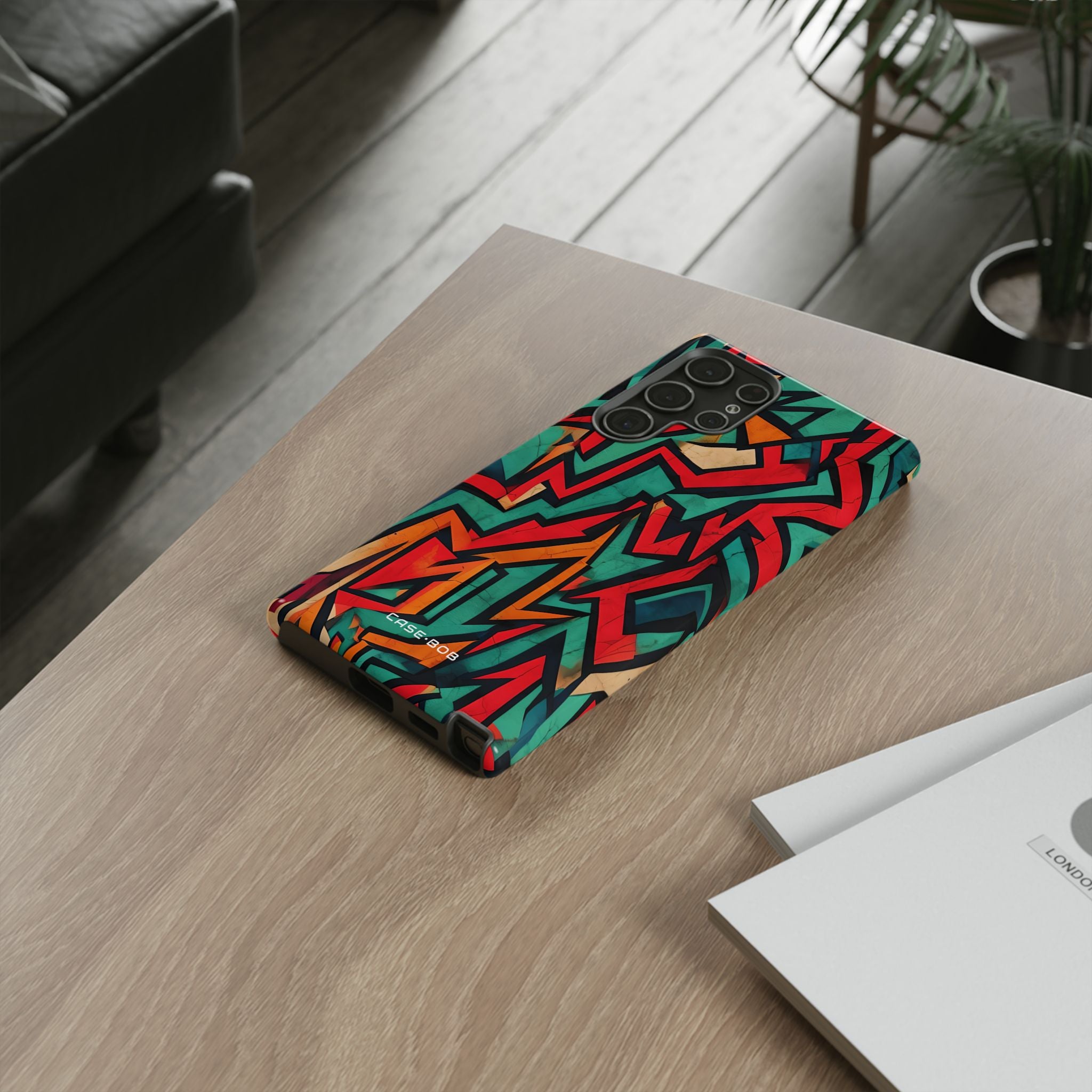 Crimson Zigzag Samsung S22 Ultra Case - Tough