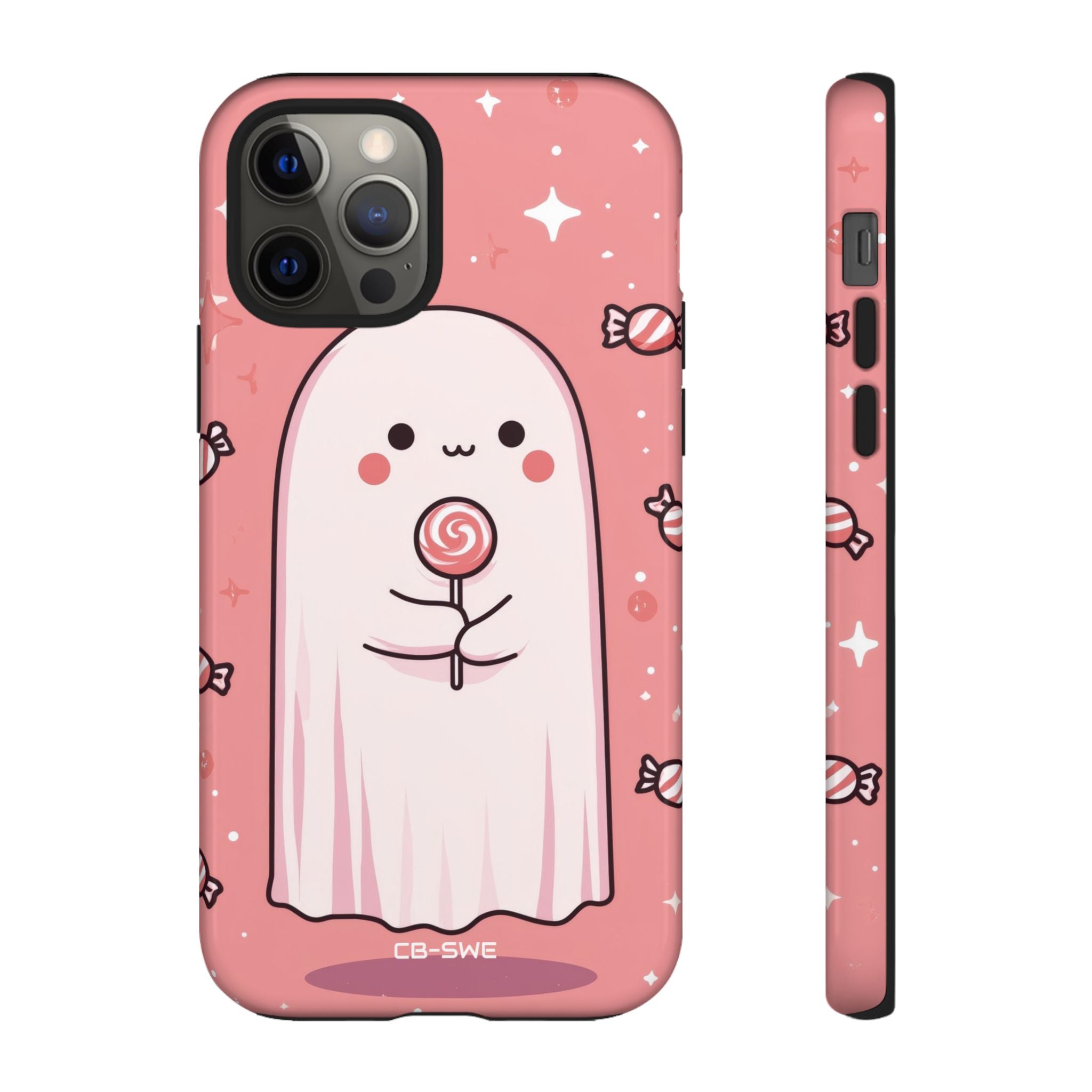 Cute Ghost Holds Candy - iPhone Case