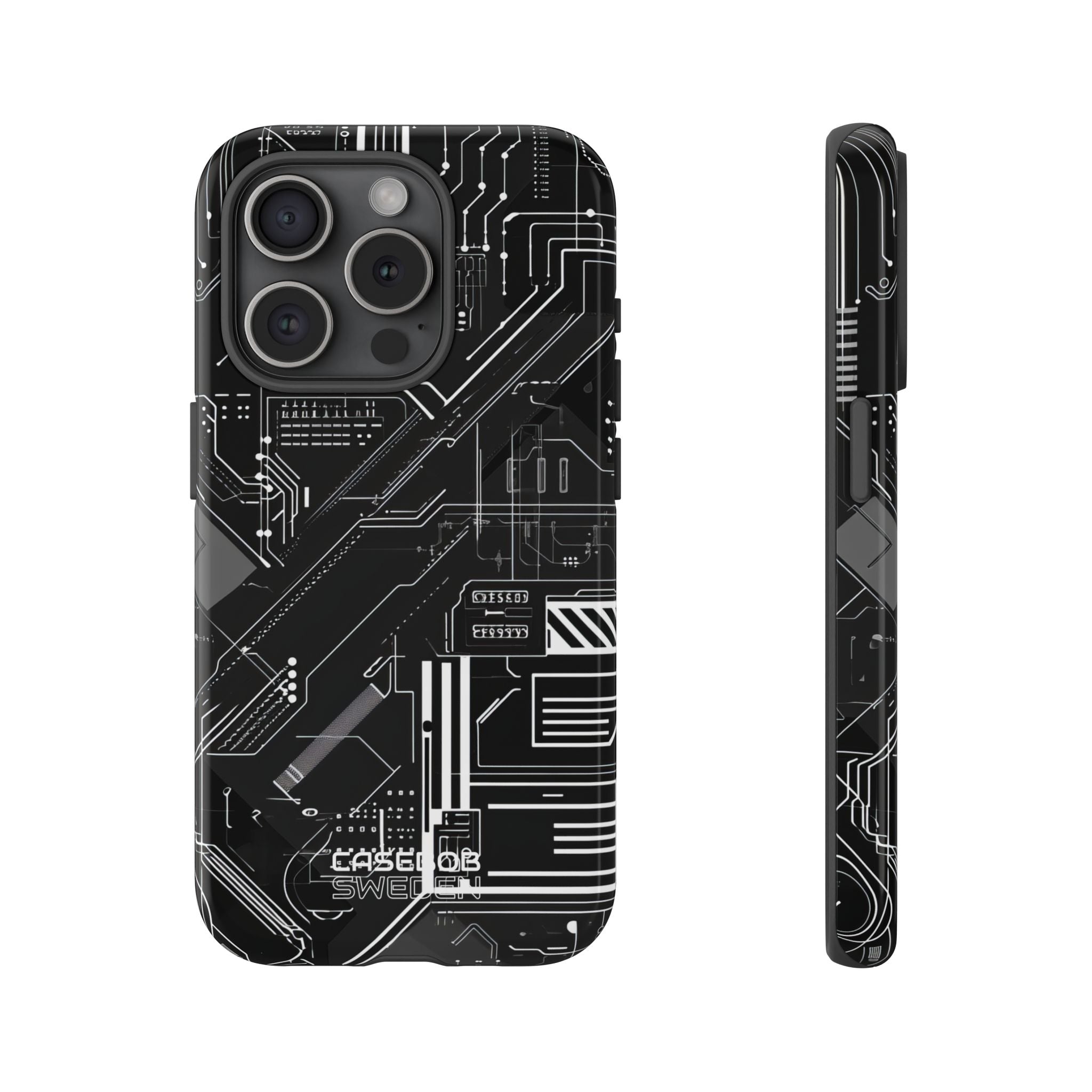 Futuristisch Circuit Raster iPhone 15 - Tough