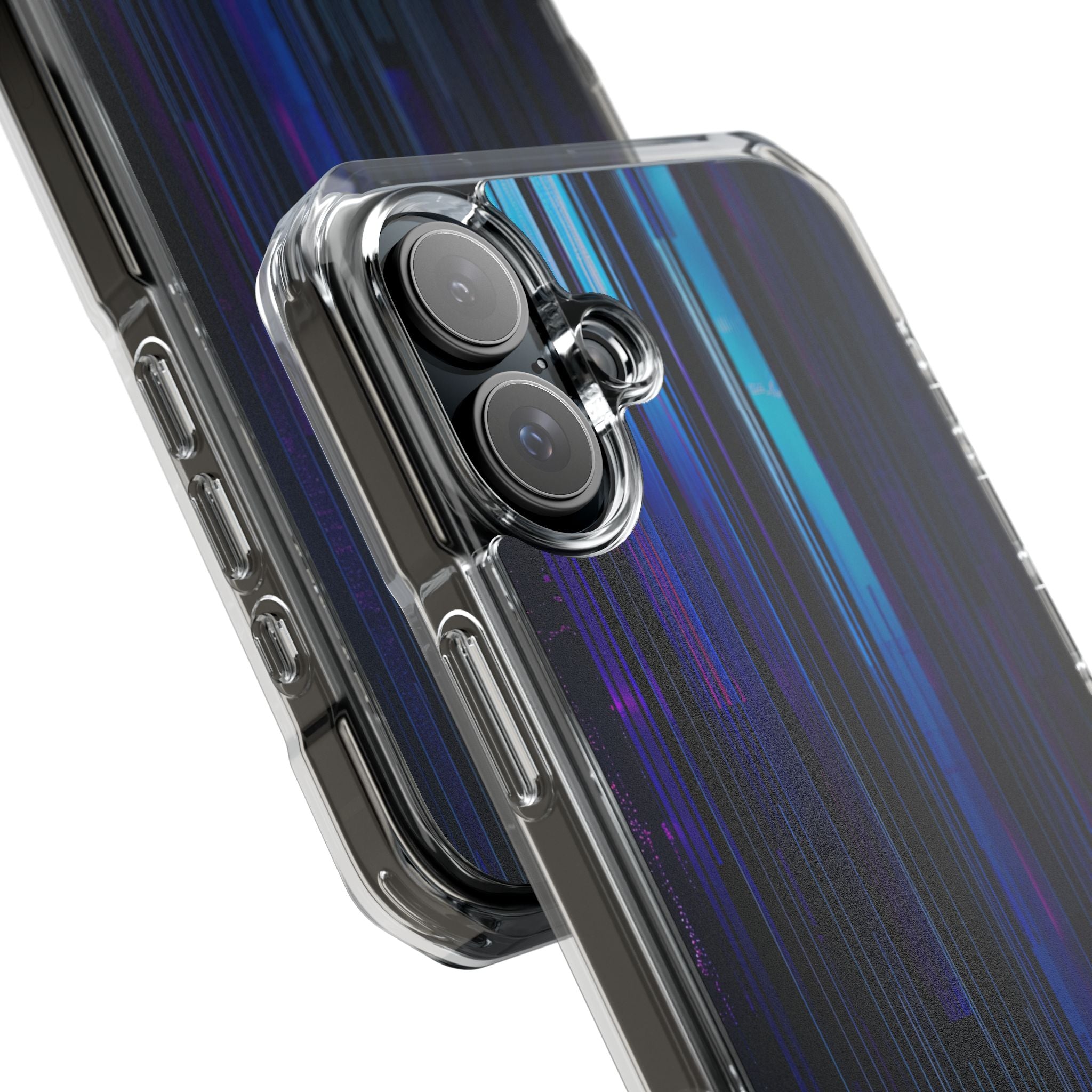 Neon Glitch Stripes iPhone 16 - Impact Clear+
