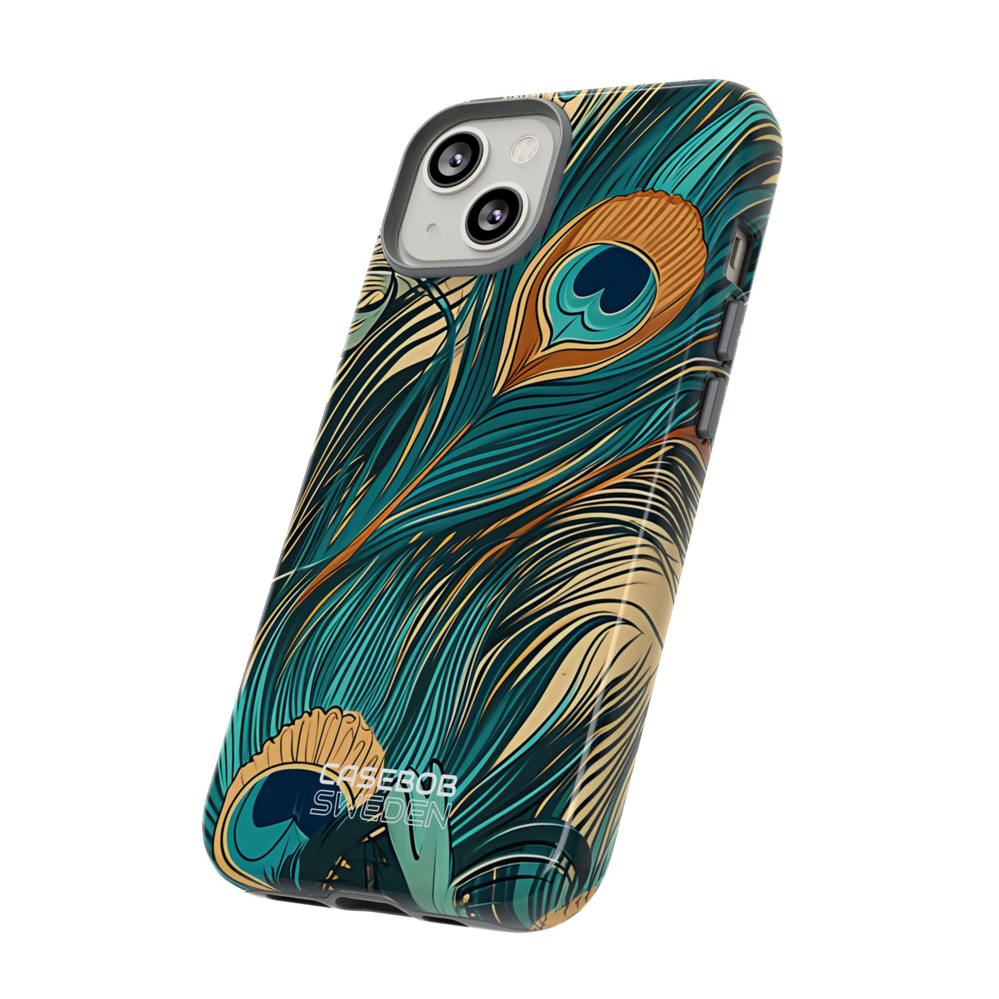 Vortice di piume di pavone iPhone 14 - Tough