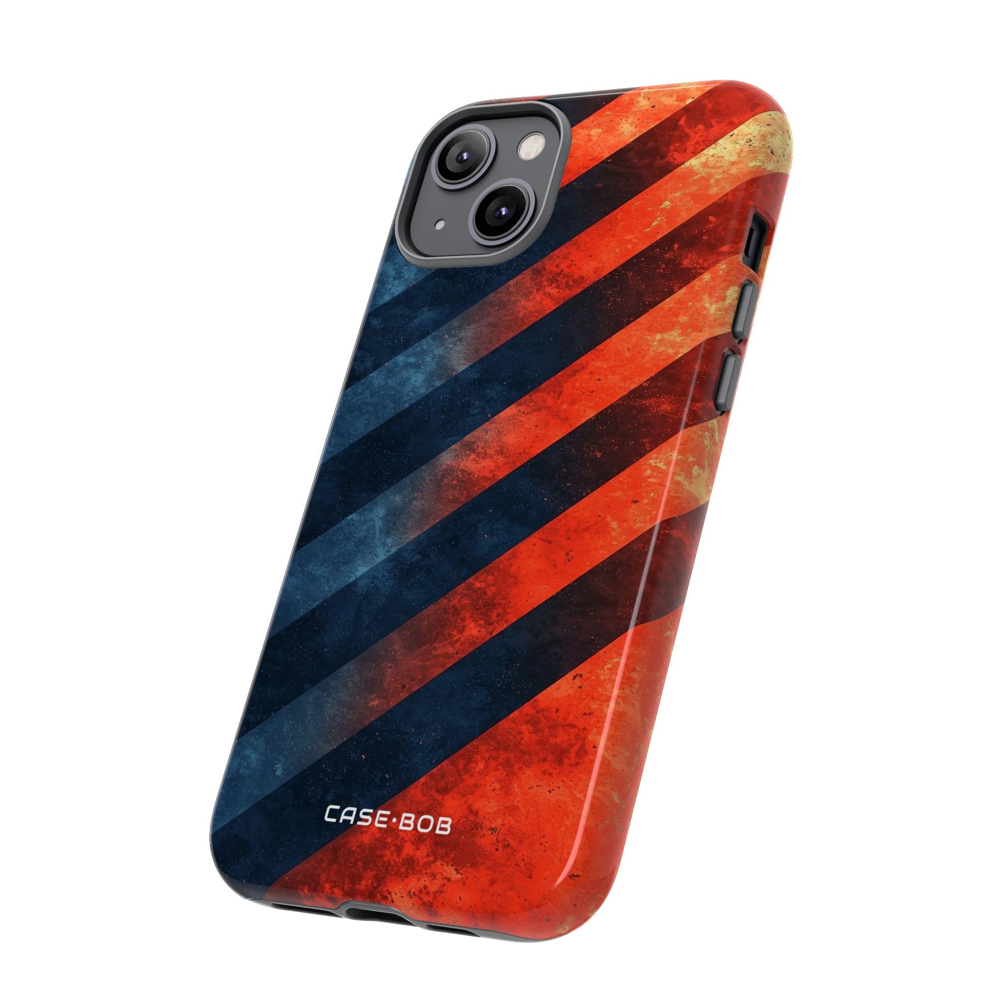 Diagonal Stripes Blaze iPhone 14 Plus Case - Tough