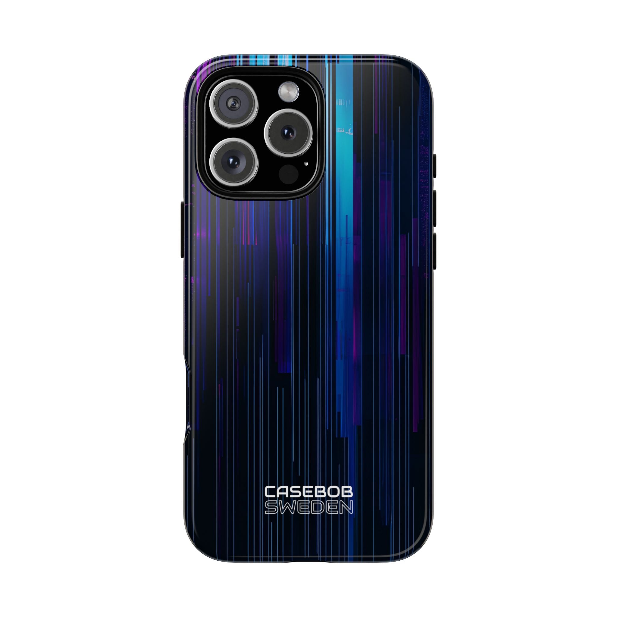 Neon Glitch Stripes iPhone 16 - Tough