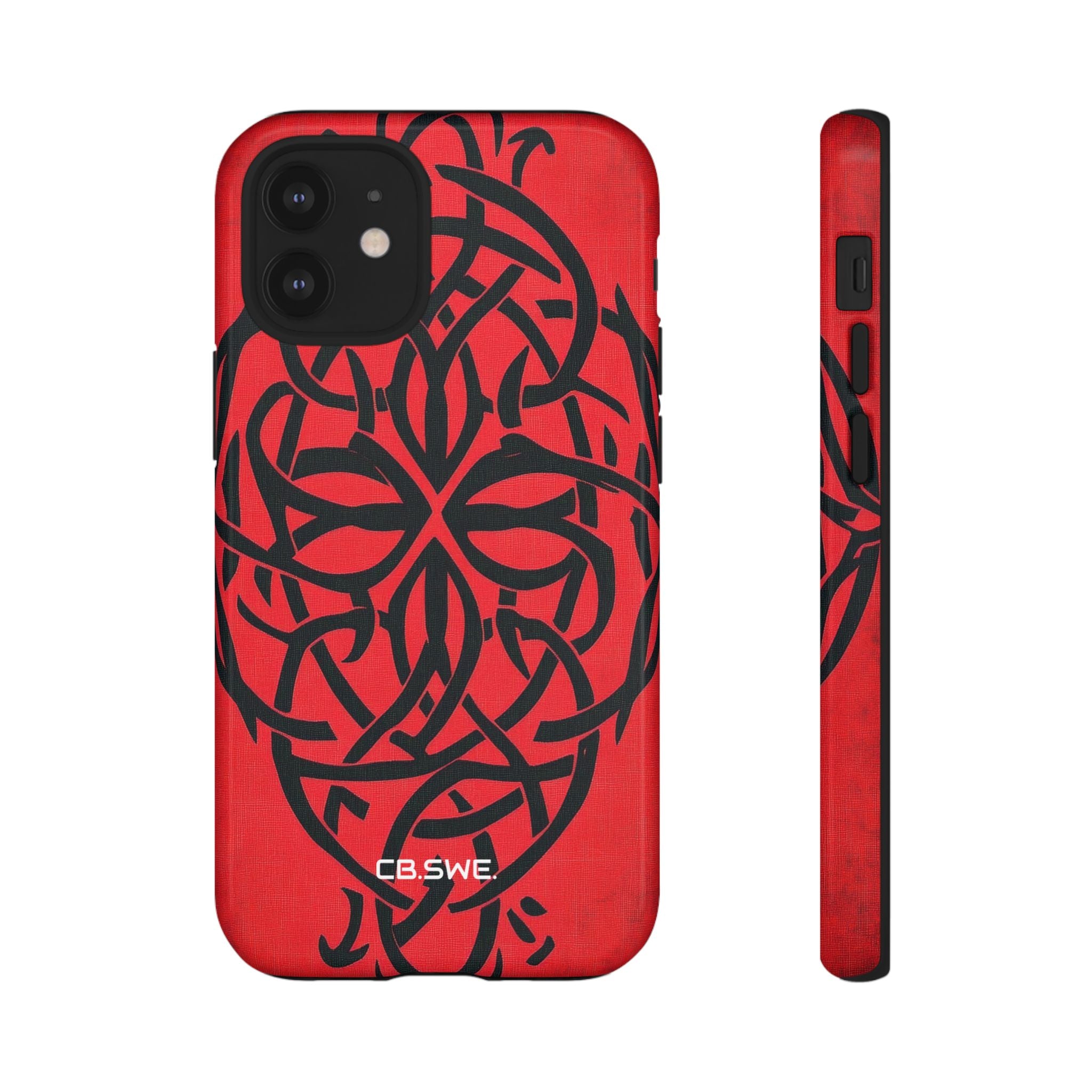 Beautiful Red Symmetric Celtic Symbols Gothic Standard iPhone 12 - Tough