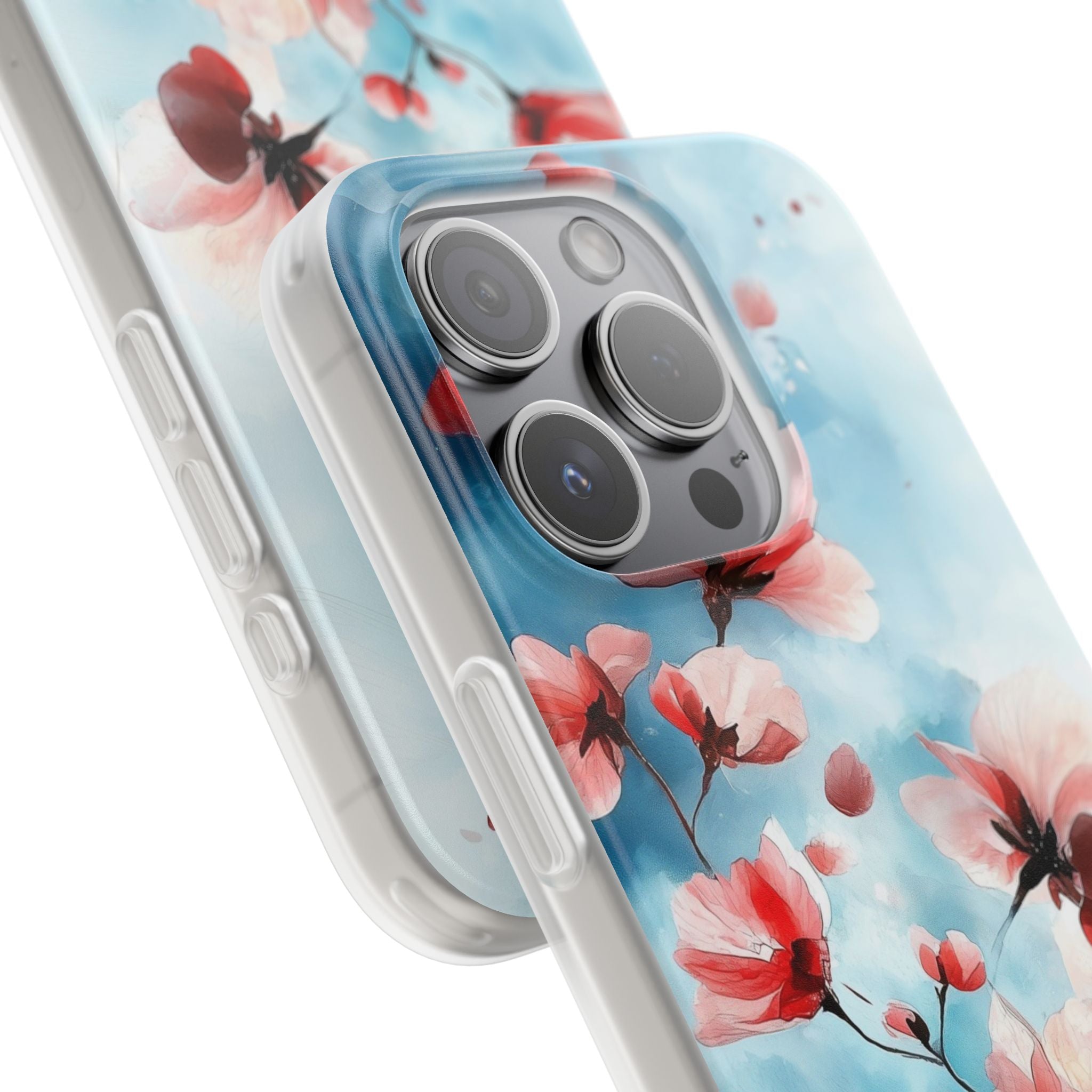 Pink Blossom Drift iPhone 15 Pro Case - Soft