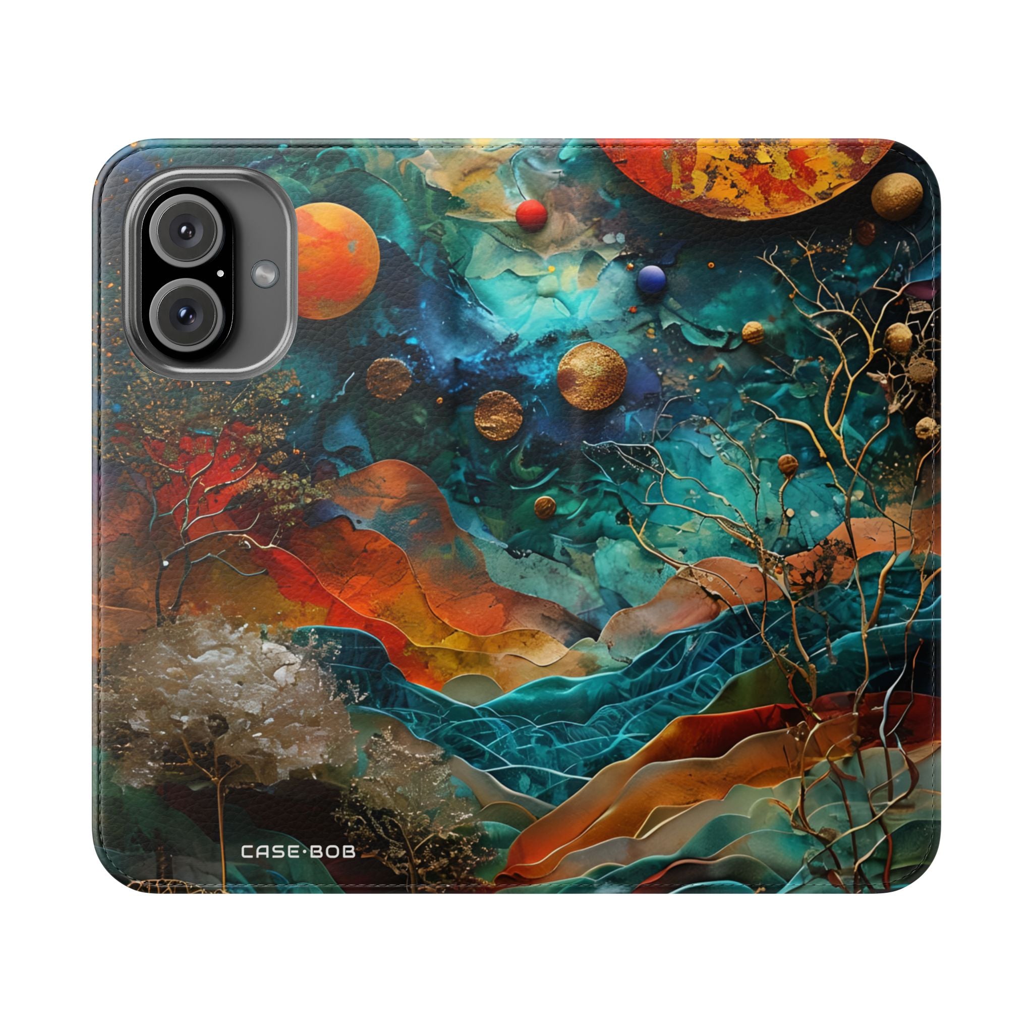 Solar Orbit Orange - iPhone 16 Case - Wallet