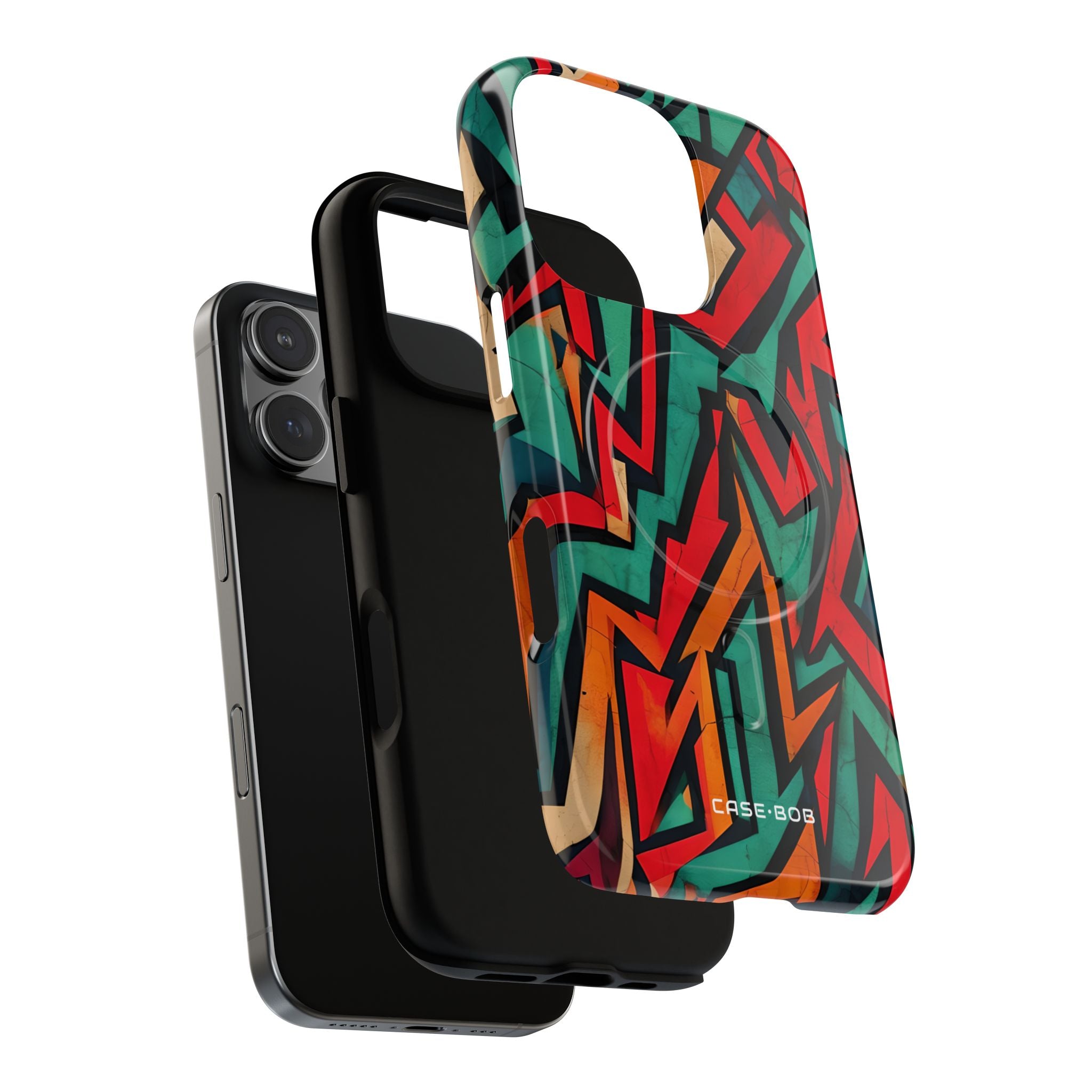 Crimson Zigzag iPhone 16 Pro Case - Tough+