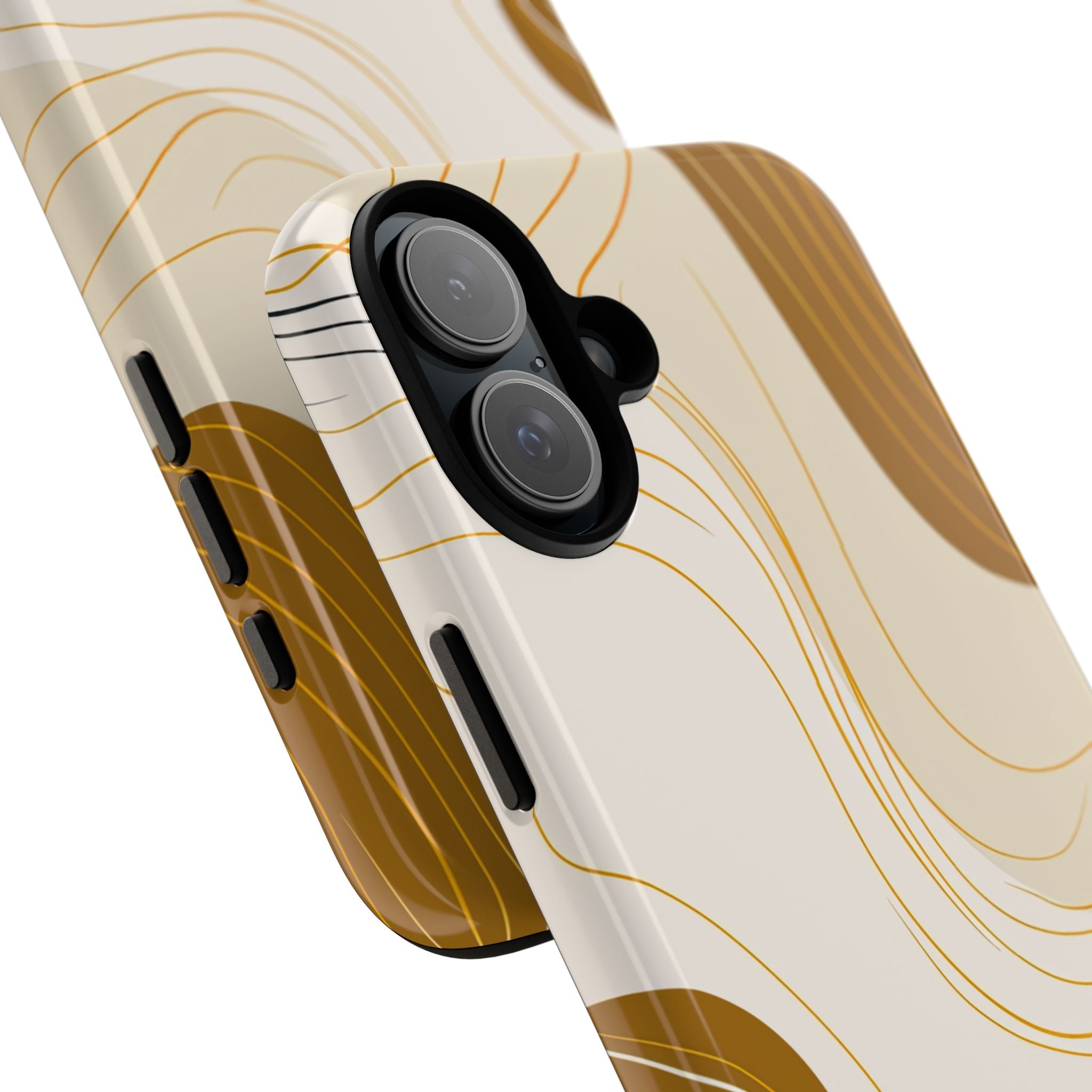 Golden Flow Lines iPhone 16 - Tough
