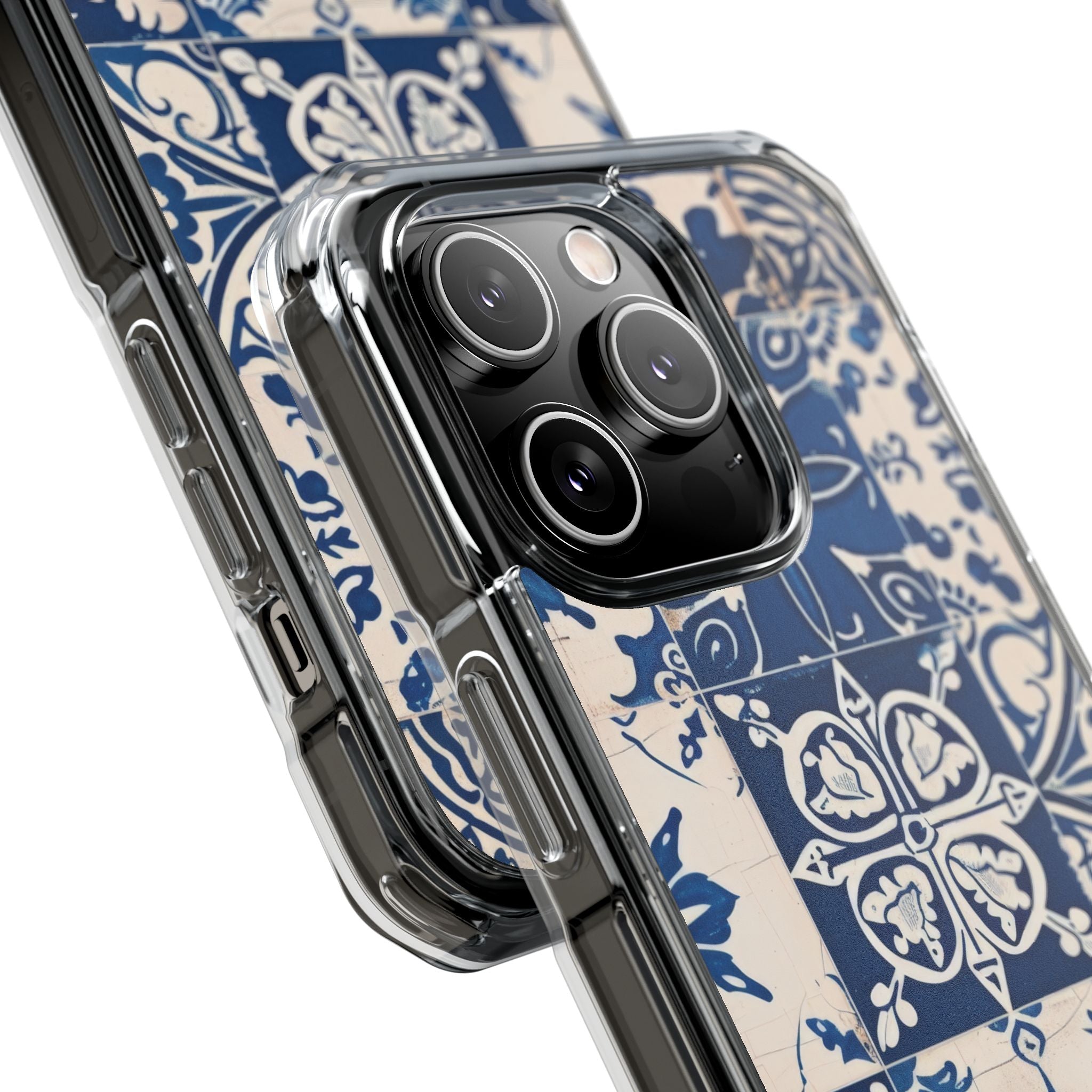 Ornate Blue Tiles iPhone 14 - Impact Clear+