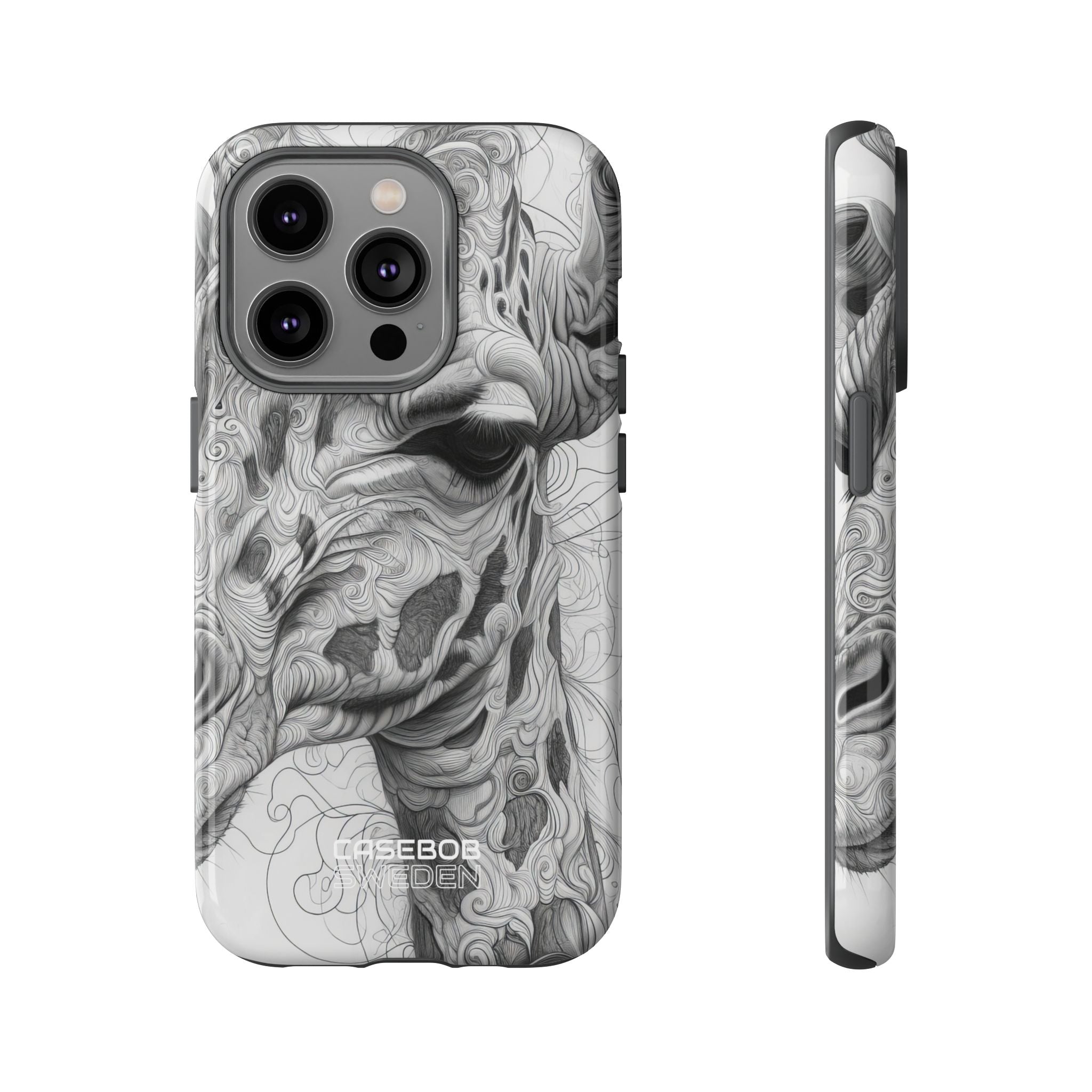 Swirling Giraffe Art iPhone 14 - Tough