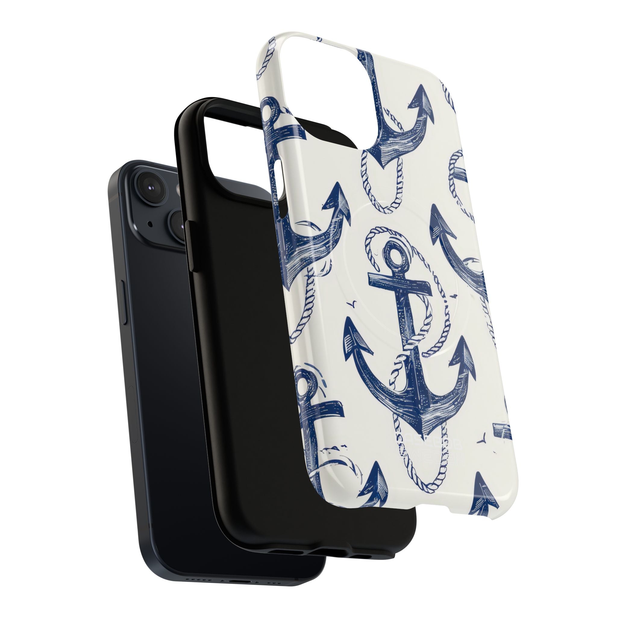 Navy Anchor Tapestry iPhone 14 - Tough+