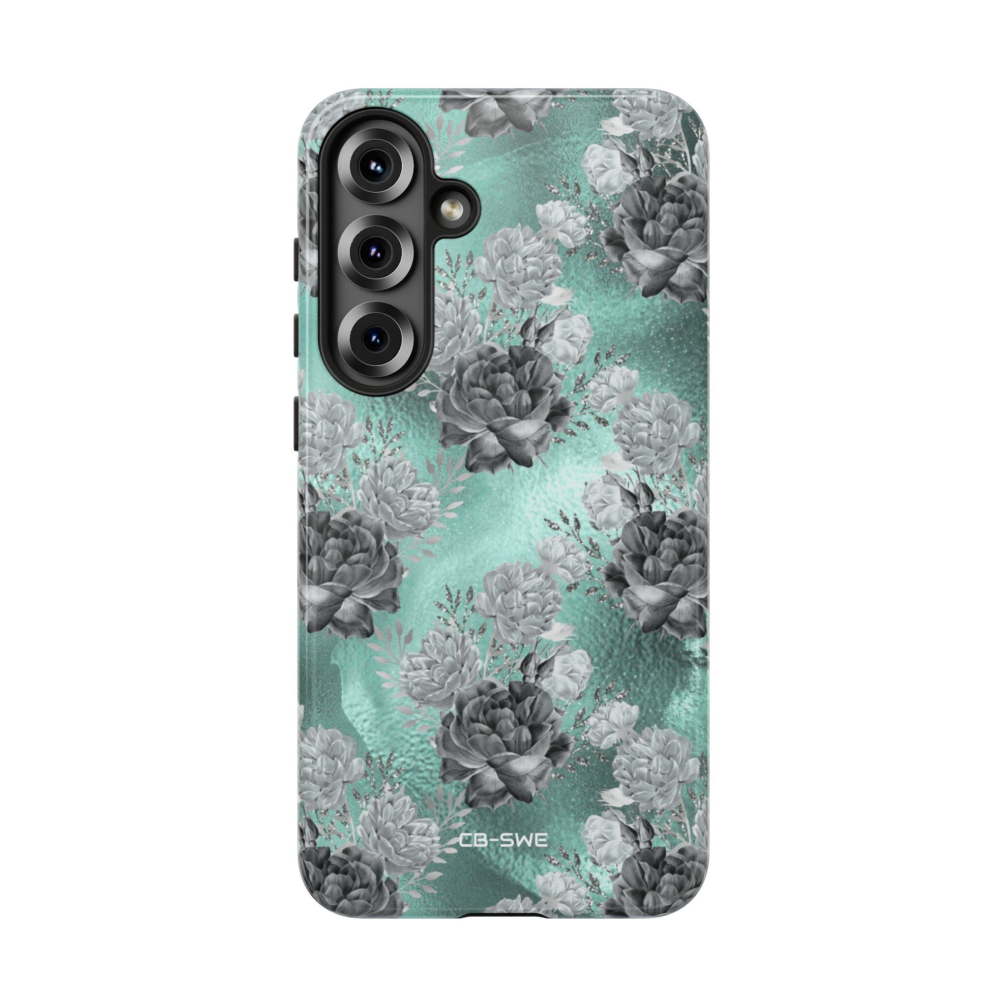Teal Floral Elegance - Samsung Case