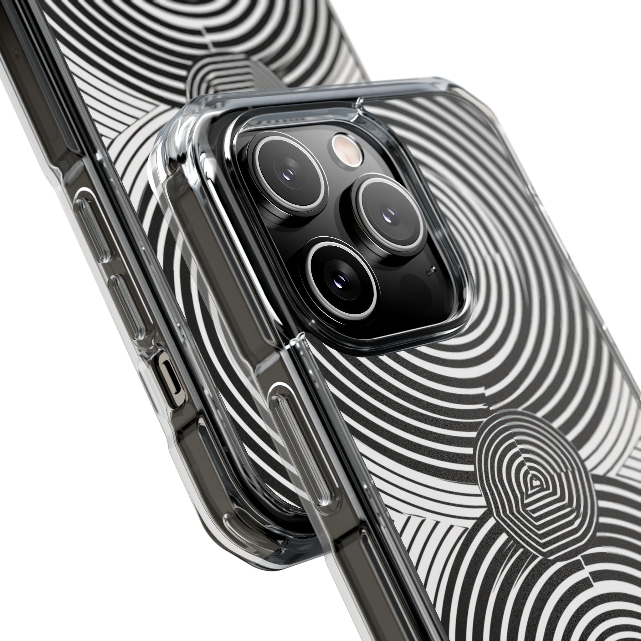 Monochrome Spiral Motion iPhone 14 - Impact Clear+