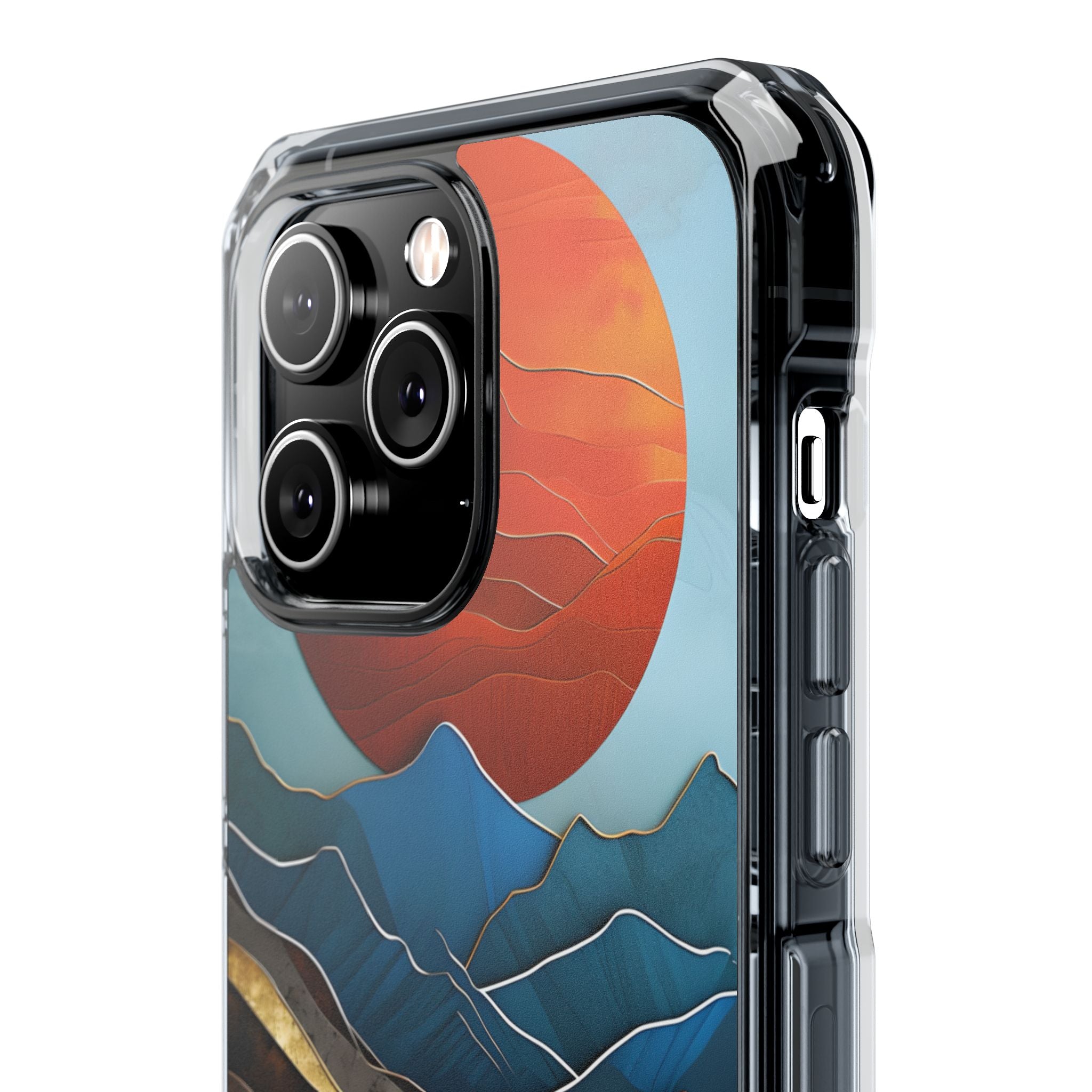 Sunset Geometry Waves iPhone Case - Impact