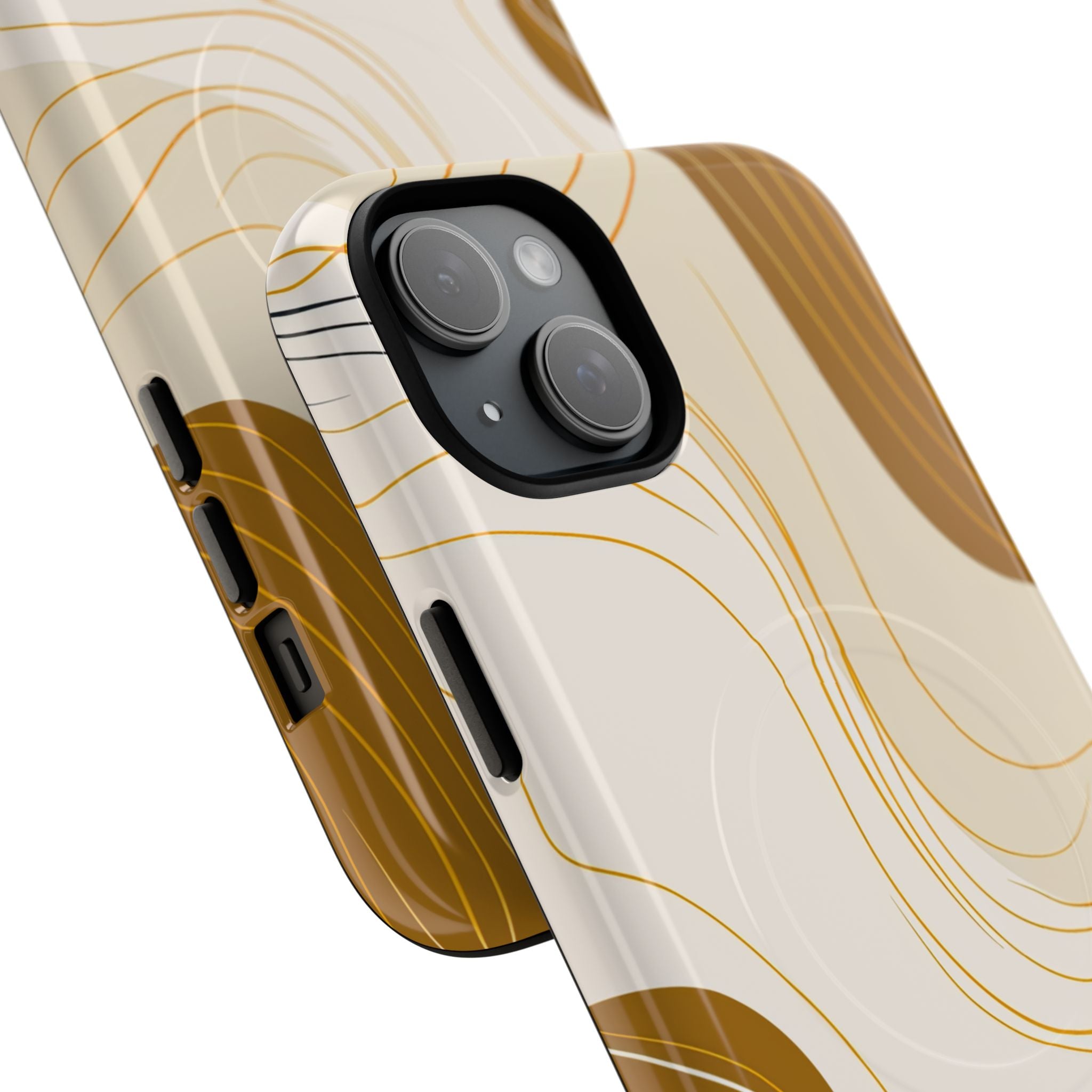 Golden Flow Lines iPhone 15 - Tough+