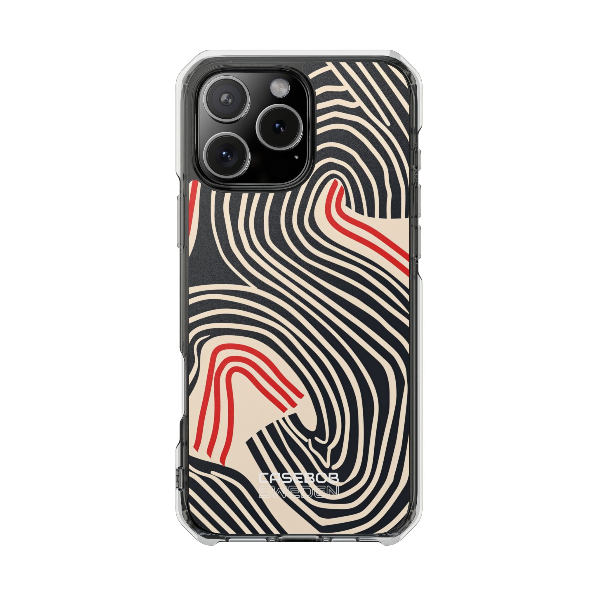 Wavy Red Flow iPhone 16 - Impact Clear+