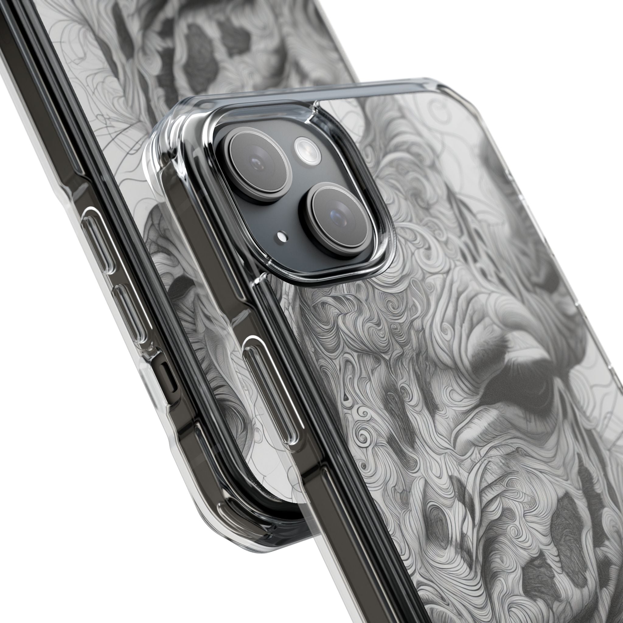 Swirling Giraffe Art iPhone 15 - Impact Clear+