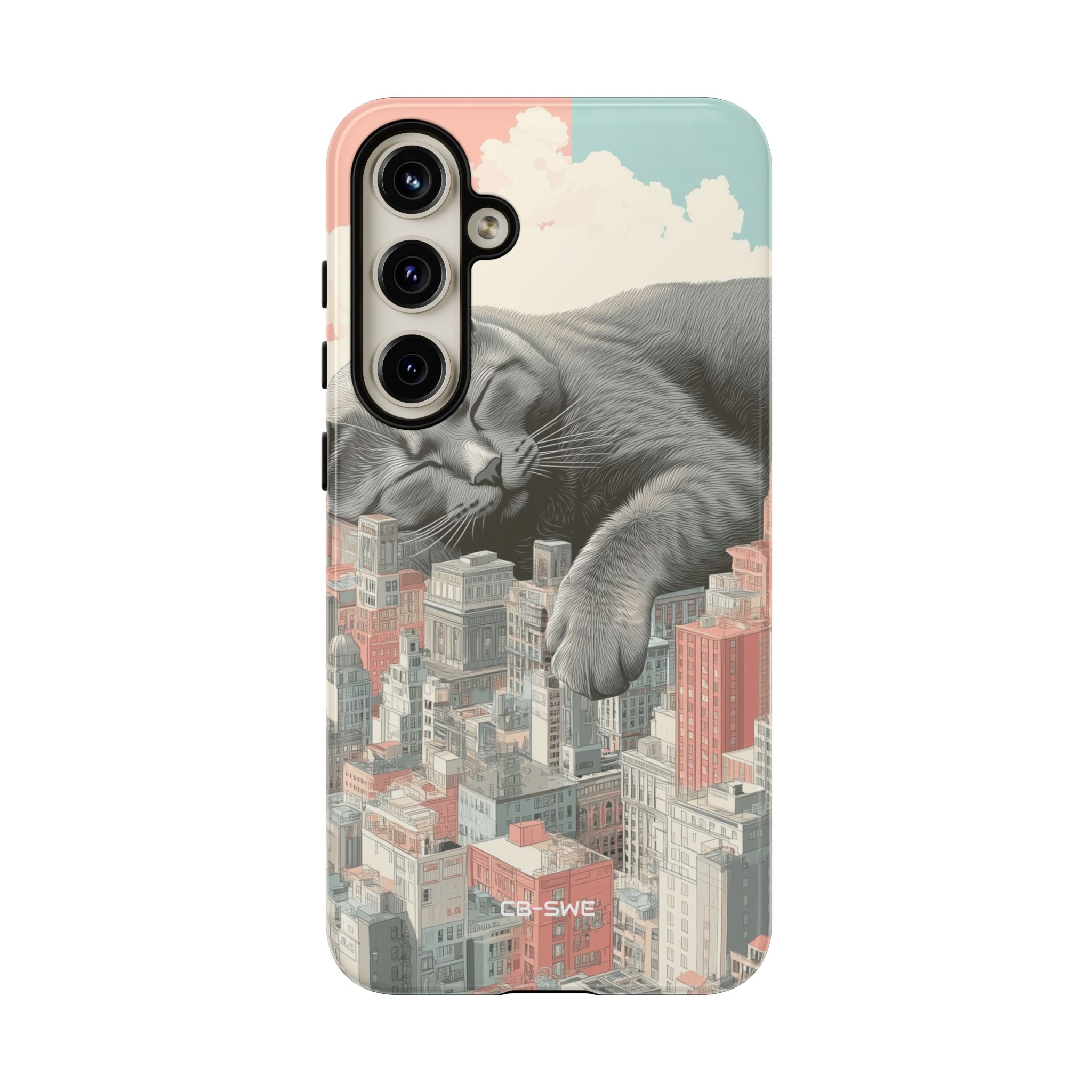 Cat Rests Over City - Samsung Case