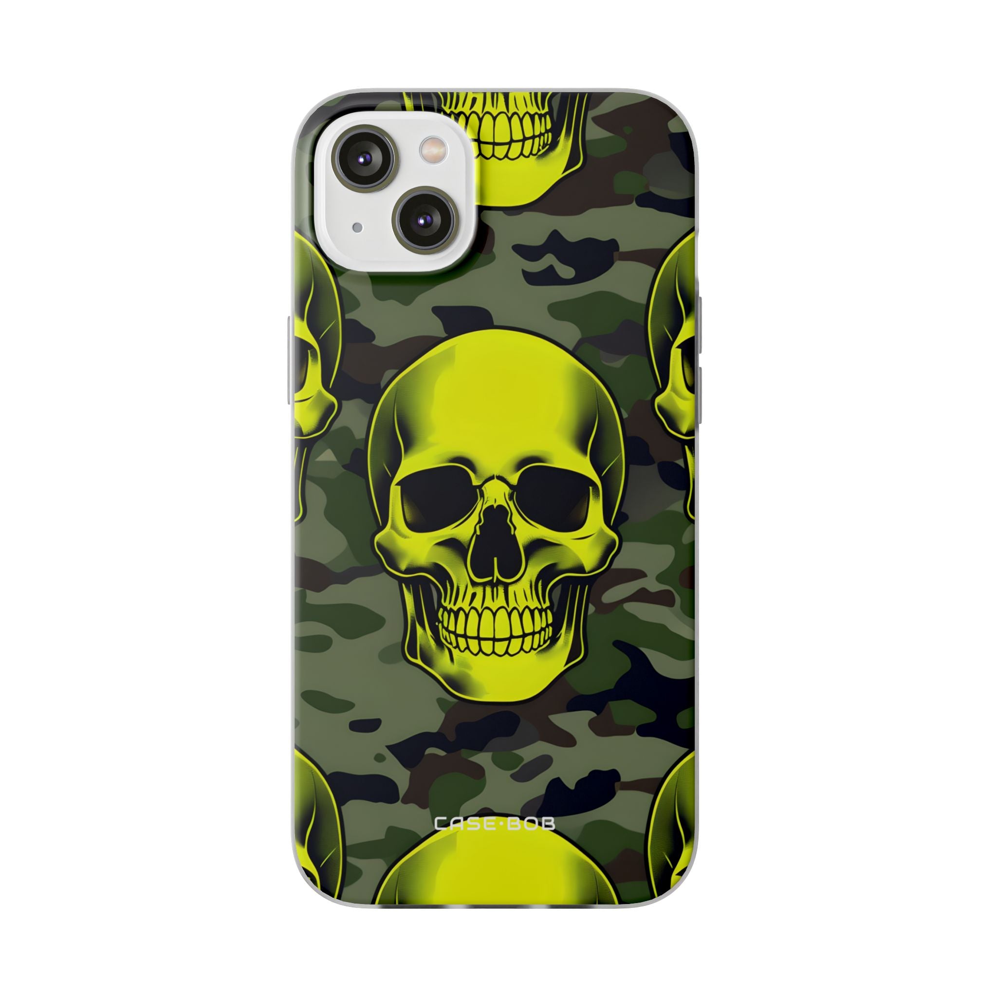 Neon Skull Camo iPhone 14 Plus Case - Soft