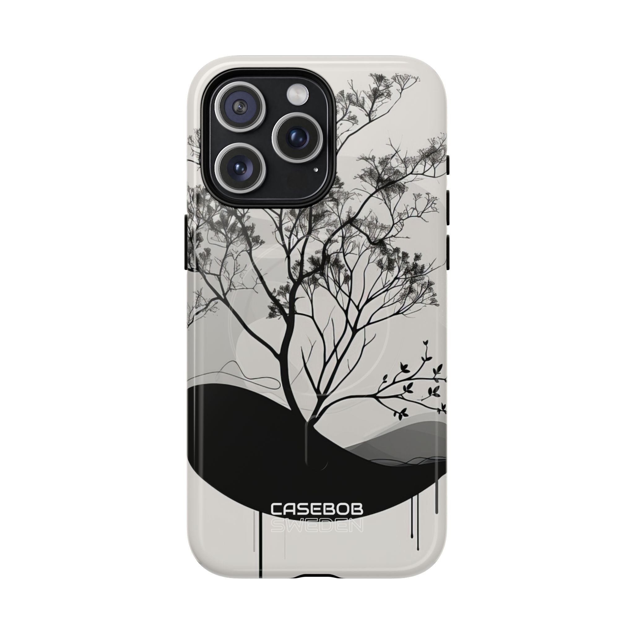 Monochrome Drip Tree iPhone 15 - Tough+