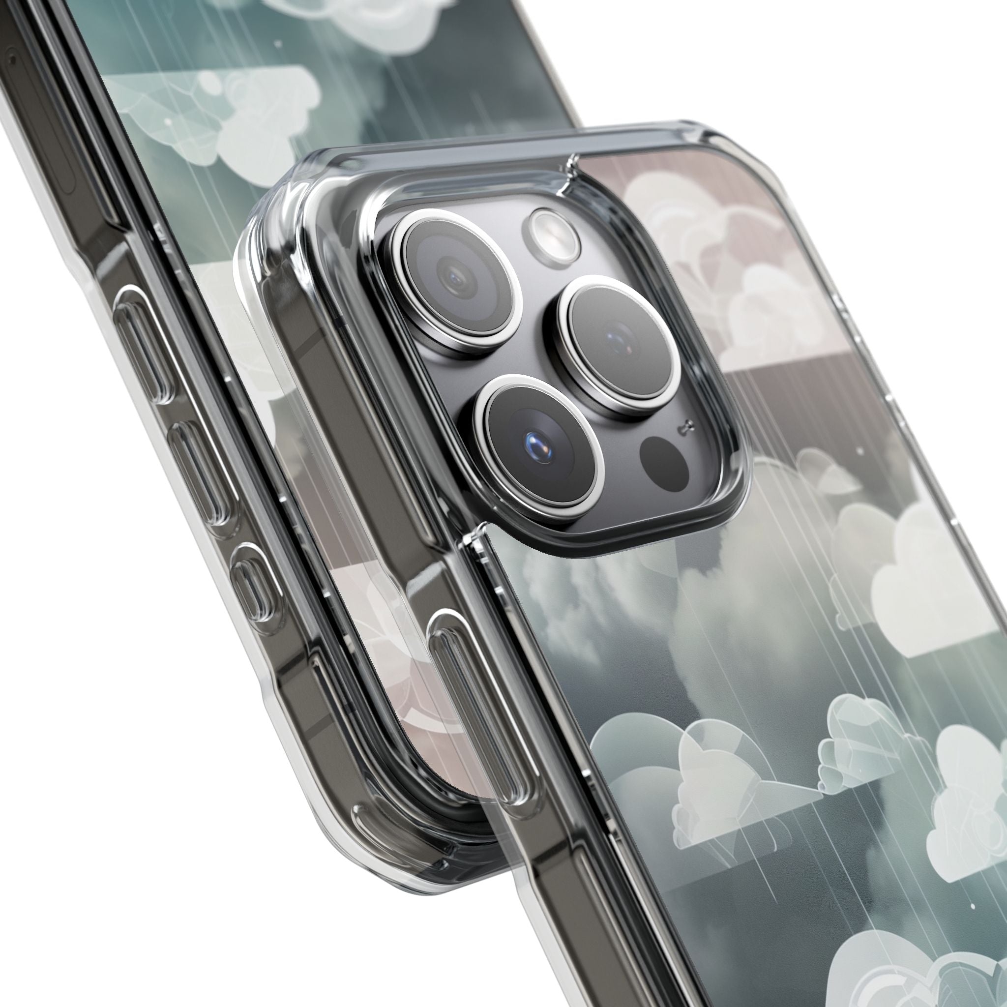Silver Dream Clouds iPhone 15 - Impact Clear+