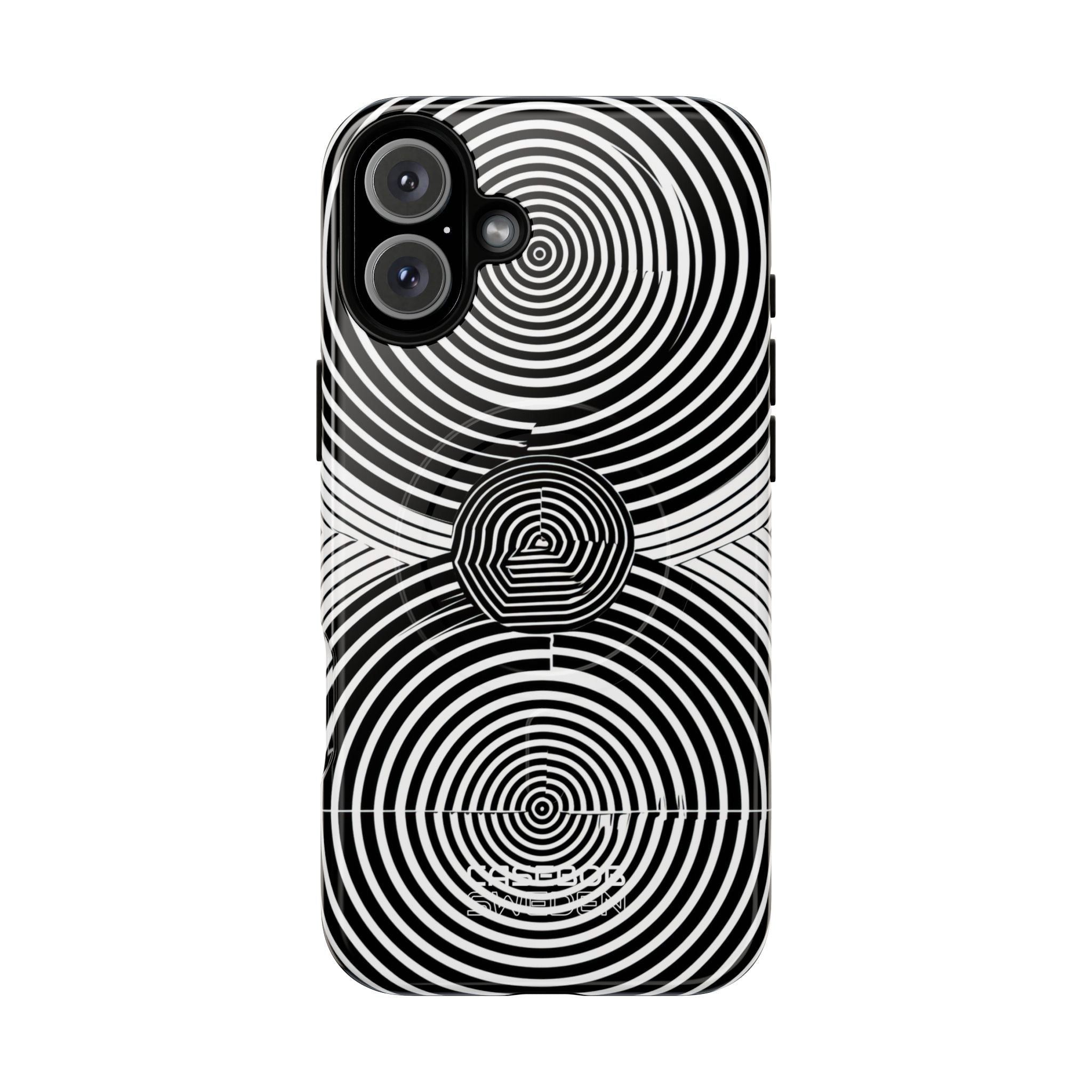 Monochrome Spiral Motion iPhone 16 - Tough+