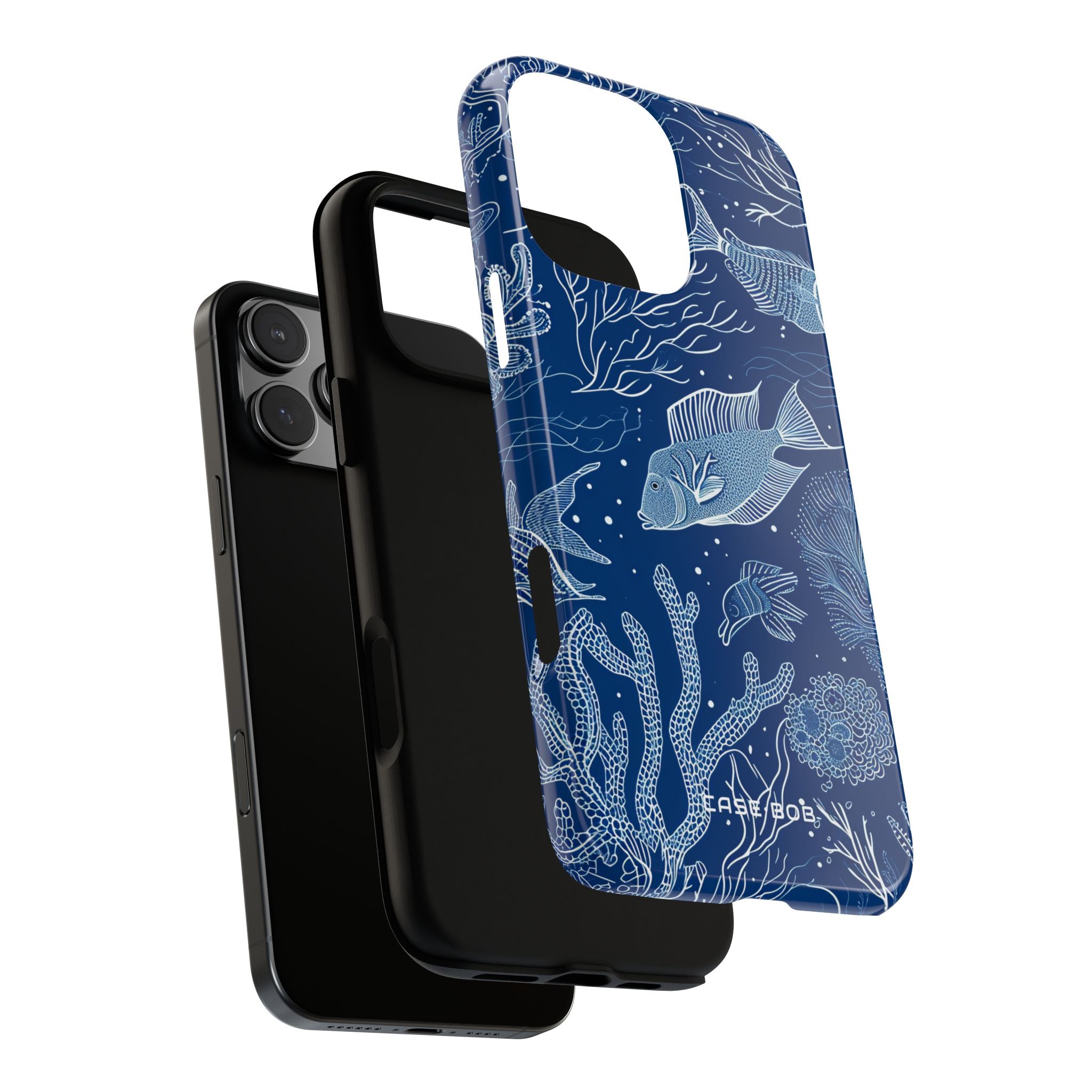 Navy Scale Reef iPhone 16 Pro Max Case - Tough