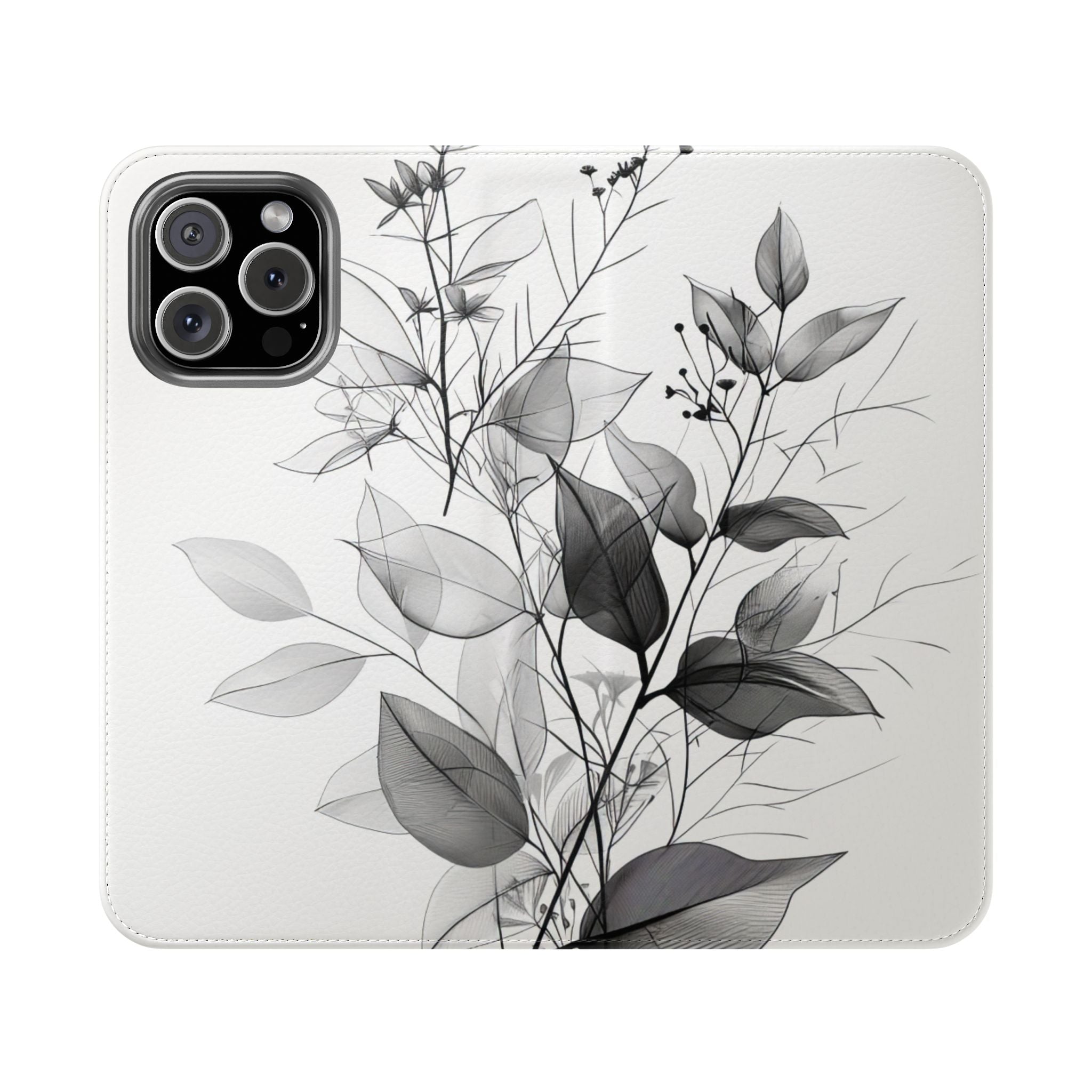 Silver Leaves - iPhone 16 Max Case - Wallet