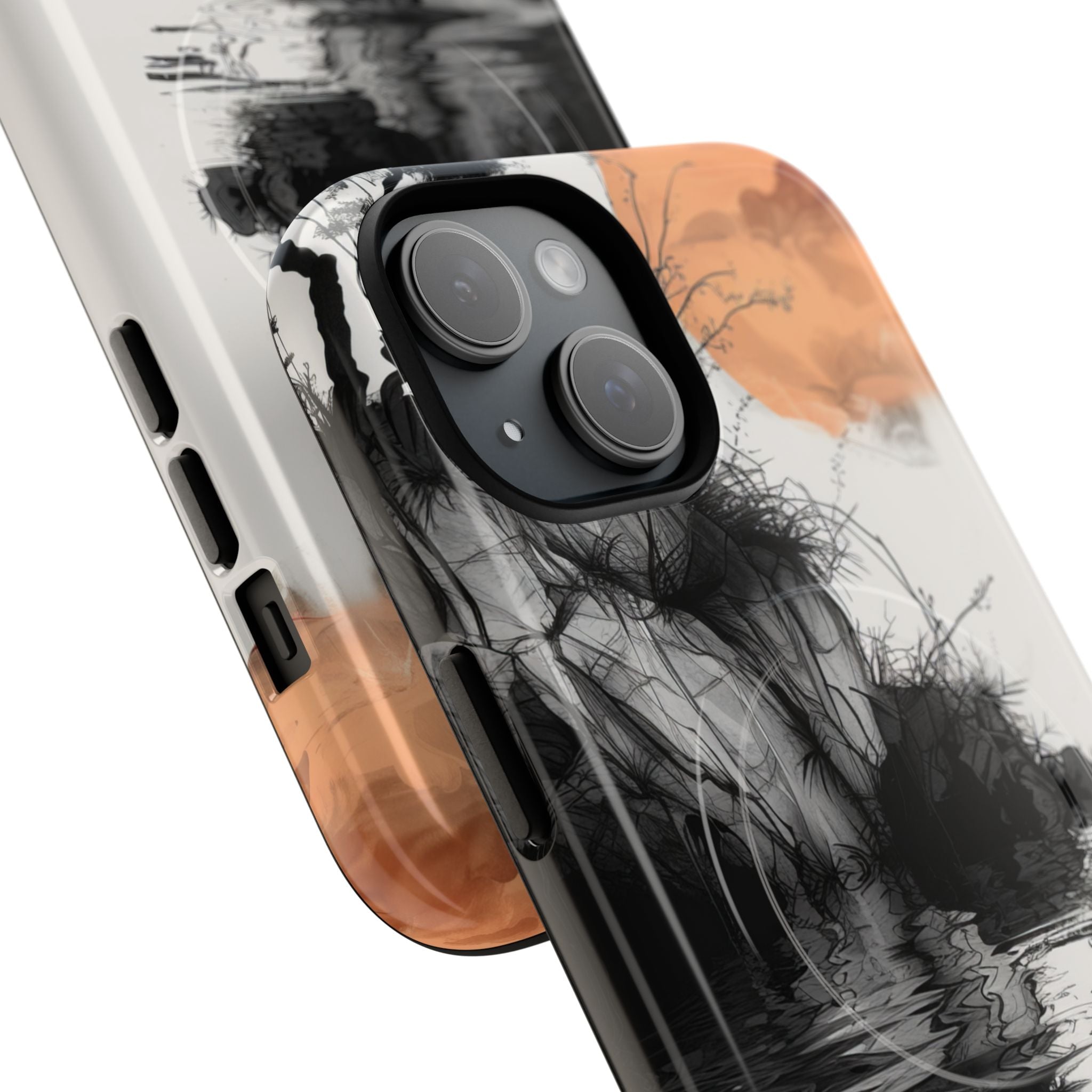 Riflesso della Luna Arancione iPhone 15 - Tough+