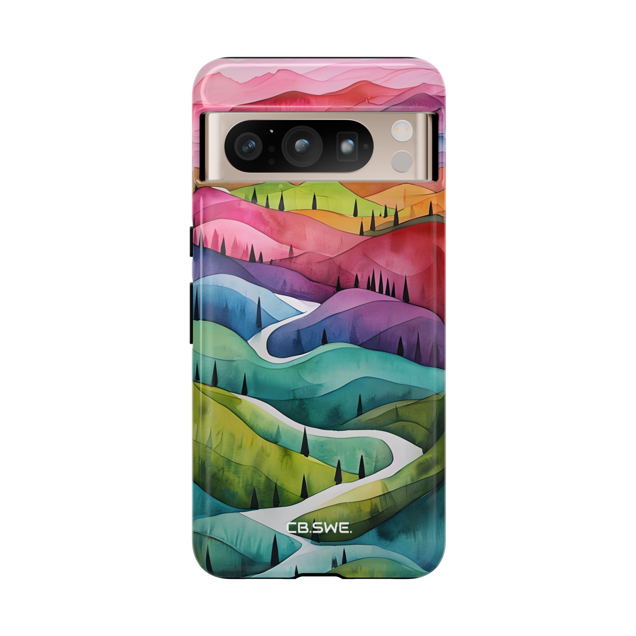 Vibrant Watercolor Hills Google Pixel Case