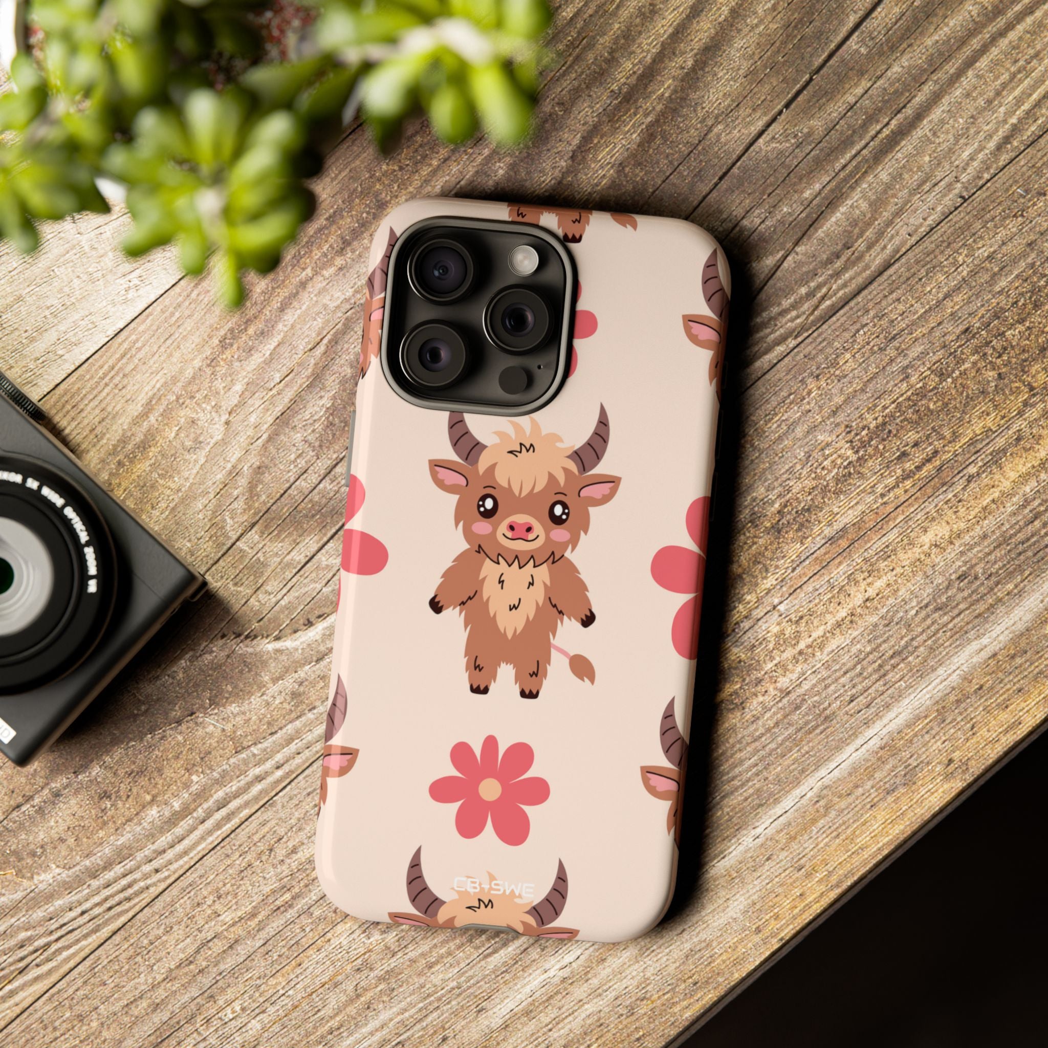 Cute Cattle & Flowers - iPhone Case