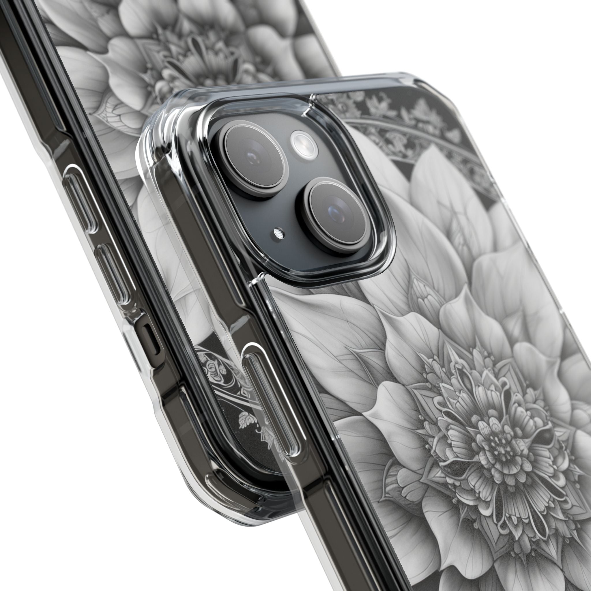 Cosmic Floral Mandala iPhone 15 - Impact Clear+