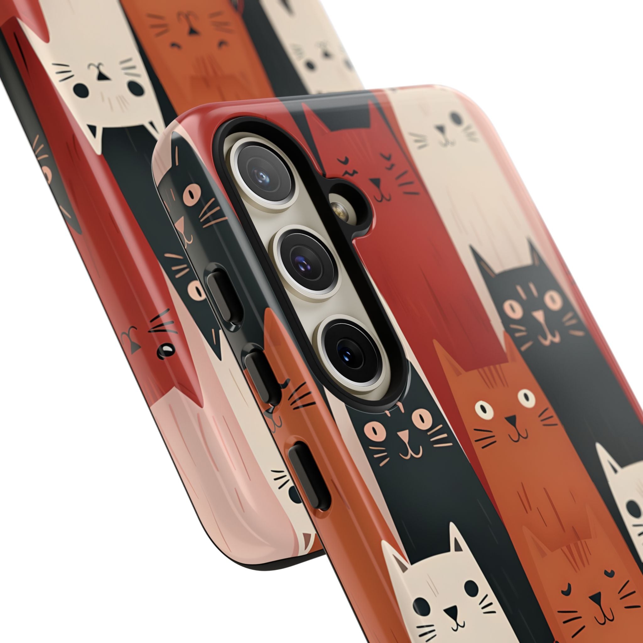 Elongated Cats Black Samsung S24 Plus Case - Tough