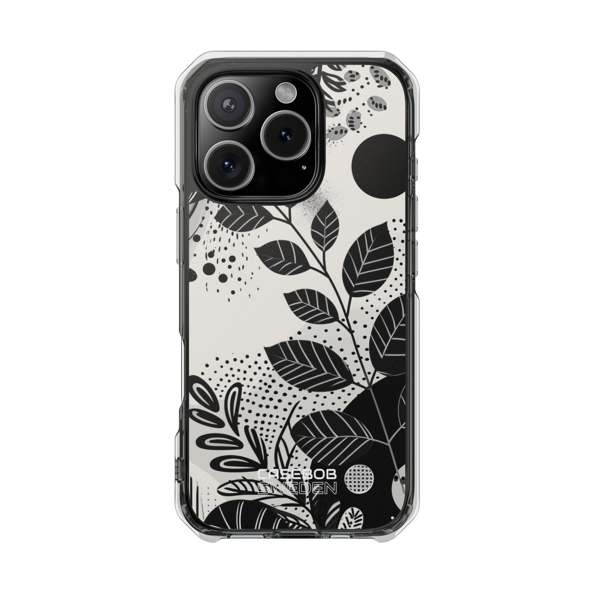 Monochrome Leaf Rhythm iPhone 16 - Impact Clear+