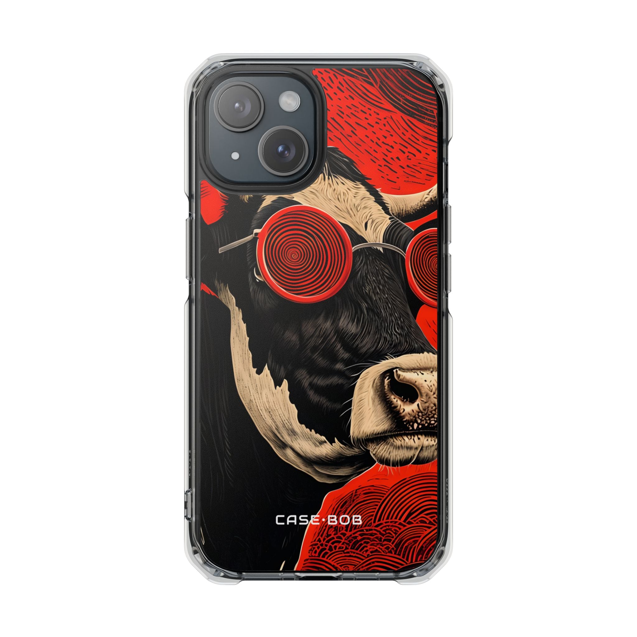 Hypno Cow Crimson iPhone 15 Case - Impact