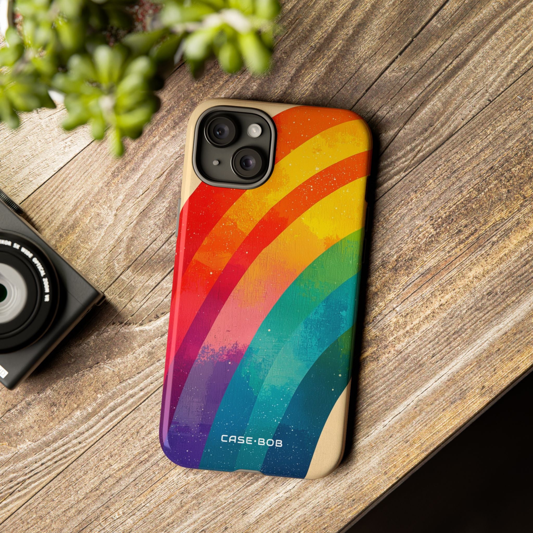 Textured Rainbow Arc iPhone 15 Plus Case - Tough
