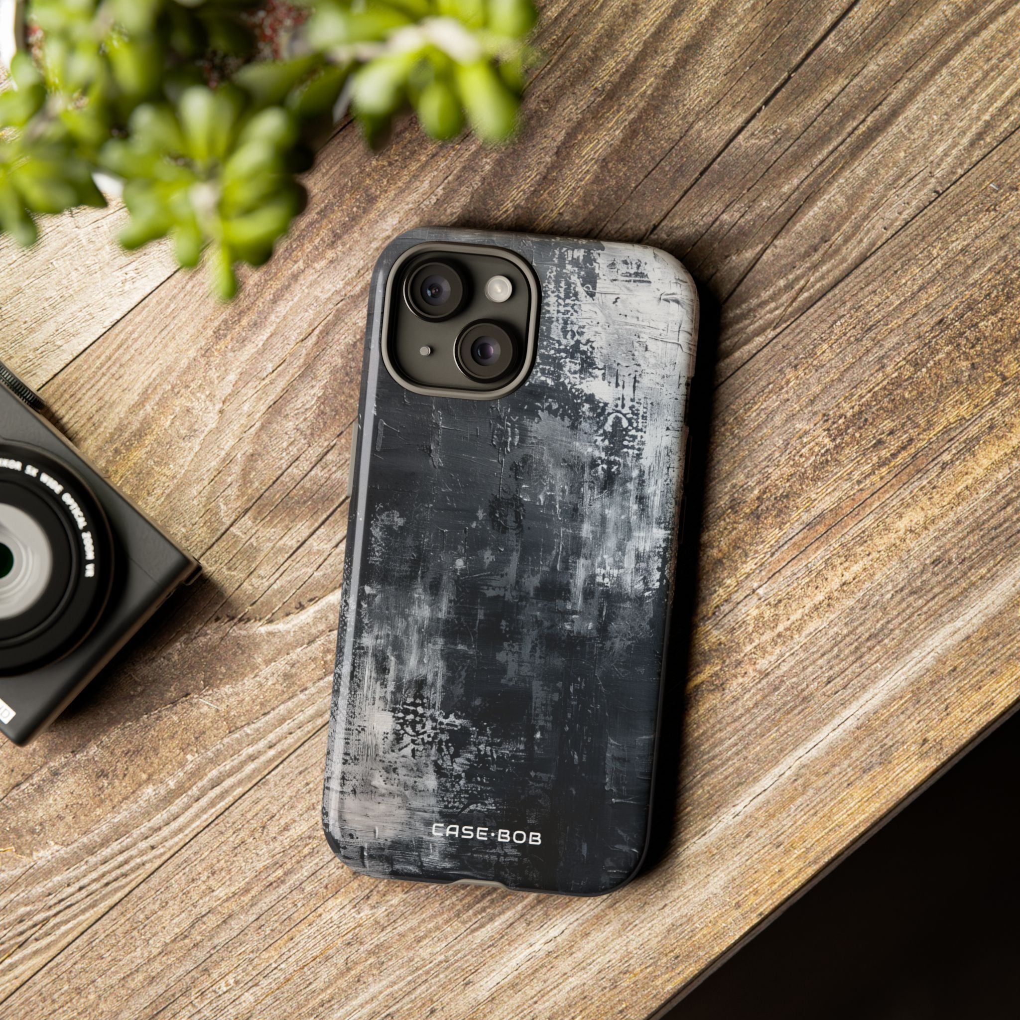 Textured Blackscape iPhone 15 Case - Tough