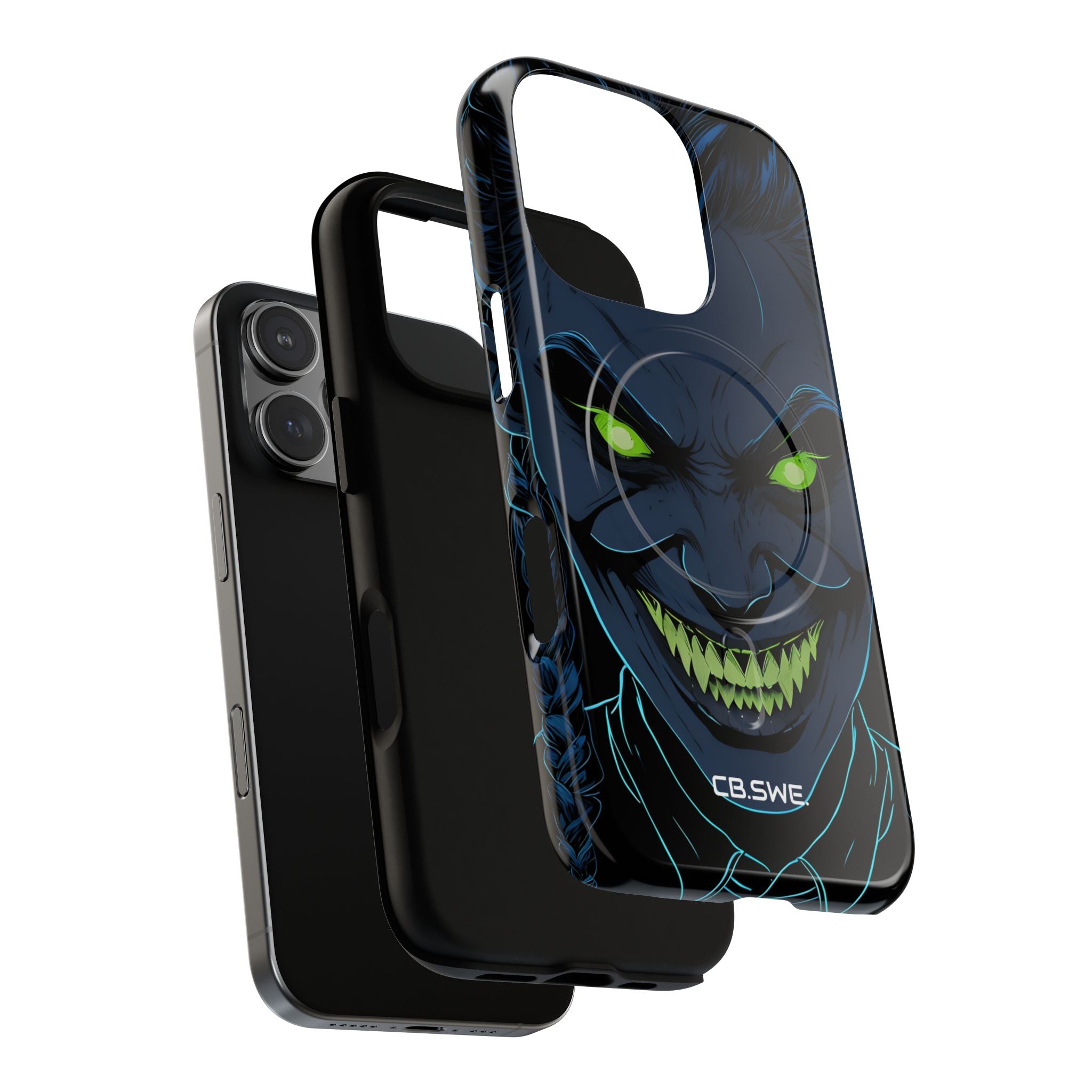 Eerie Sinister Character Neon Green Eyes iPhone 16 - Tough+
