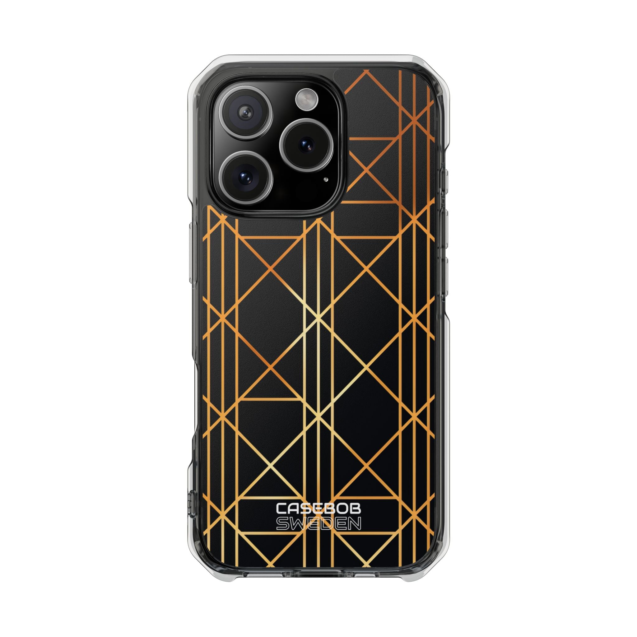 Golden Geometric Elegance iPhone 16 - Impact Clear+